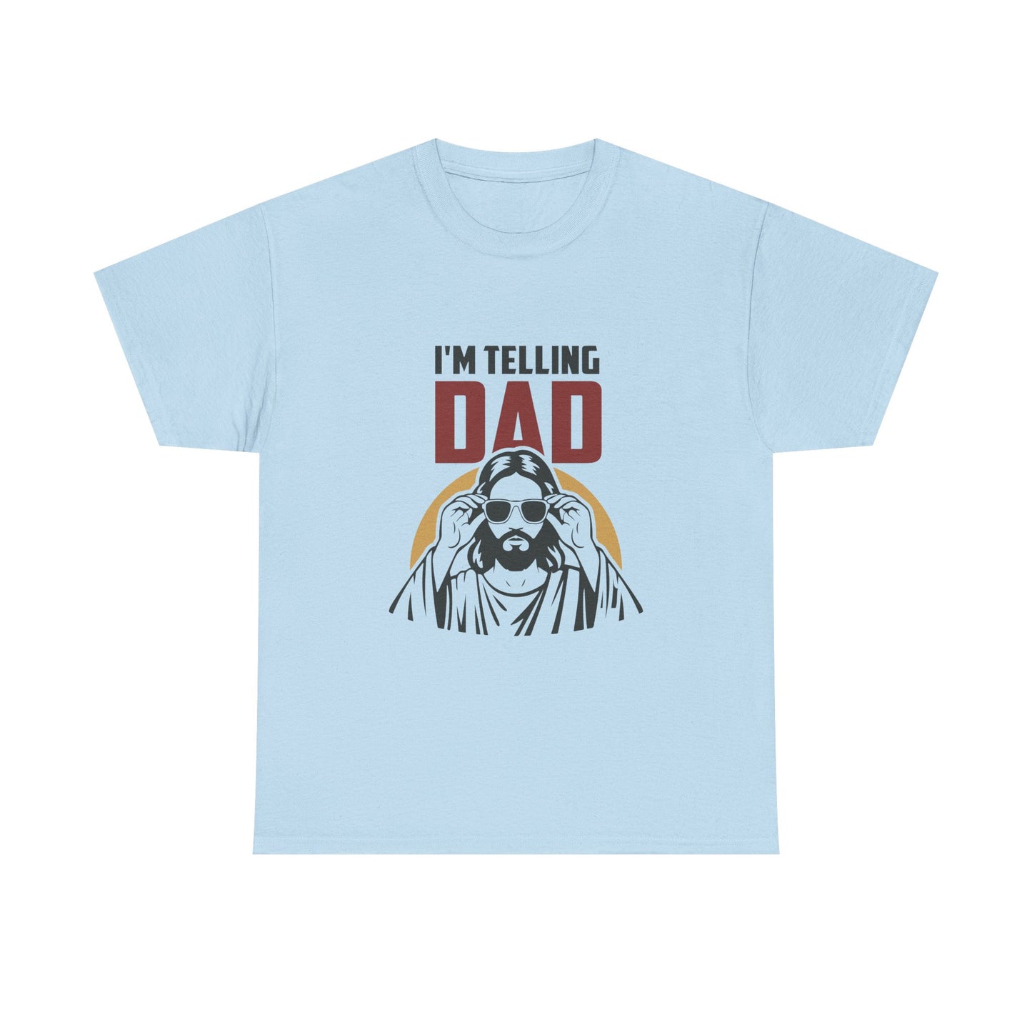 I'm Telling Dad T‑Shirt — Funny Retro Jesus Graphic Tee for Fathers Day & Family Gifts