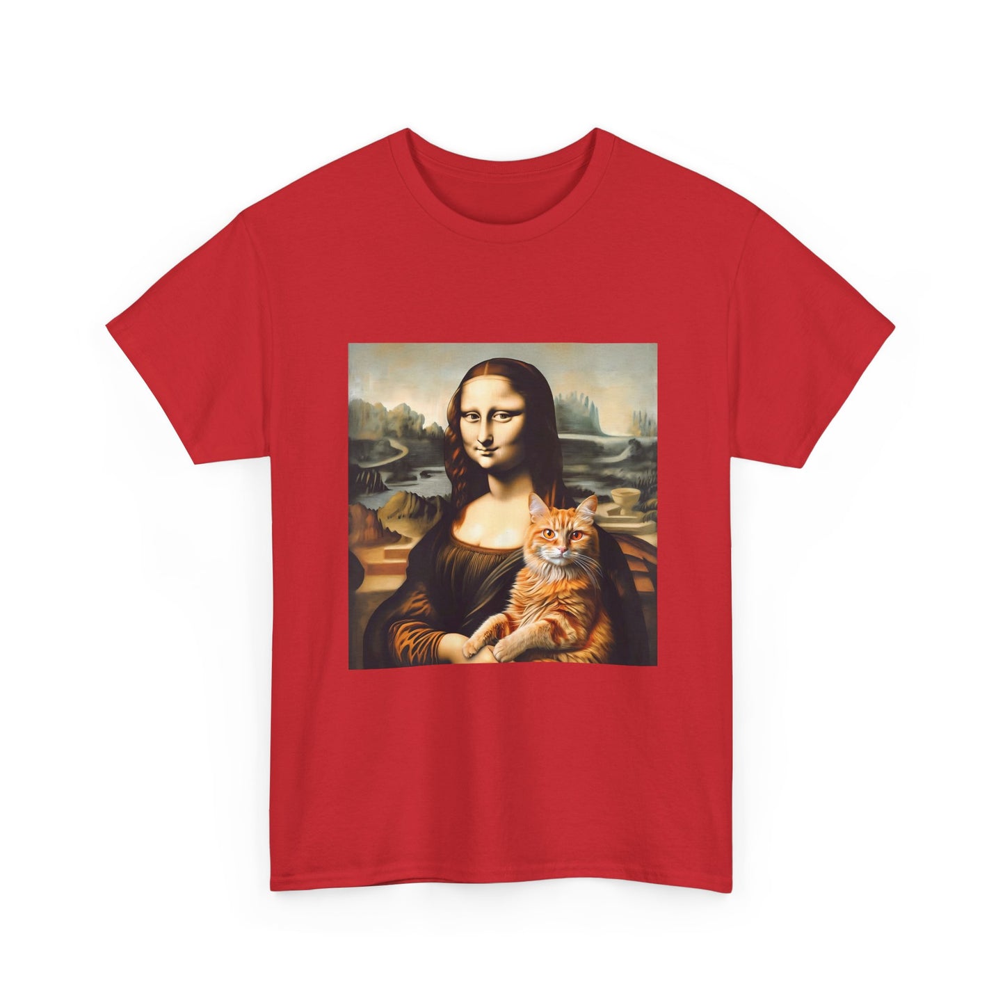 T-Shirt — Mona Lisa Holding a Cat Graphic Tee