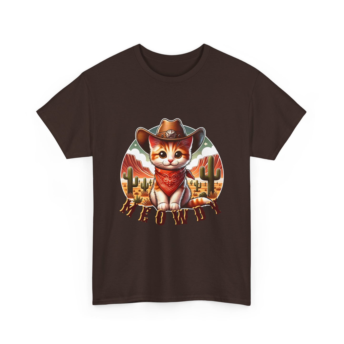 Cat Cowboy Tee — "Meowdy" Western Kitten Graphic T-Shirt