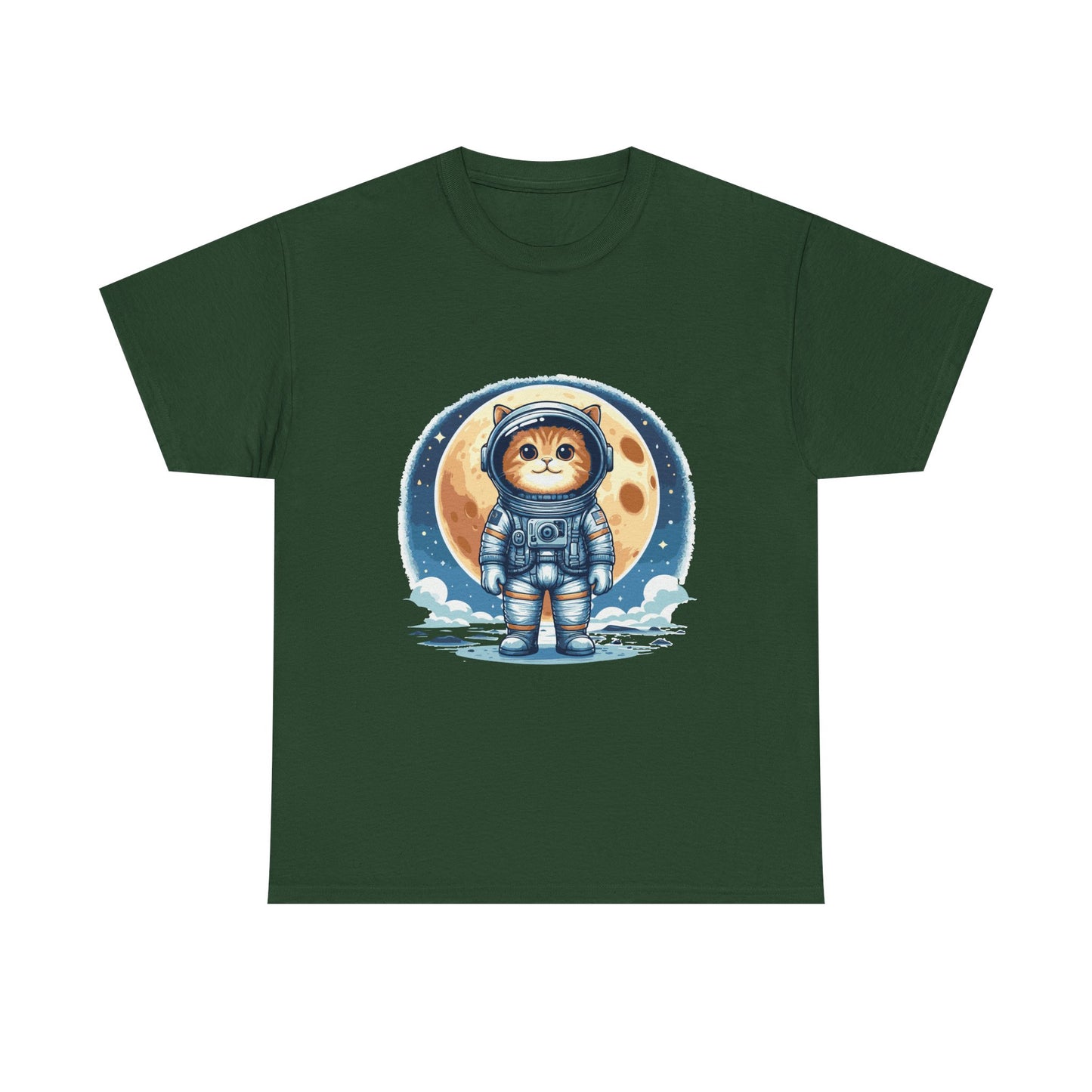 Astronaut Cat T-Shirt – Cute Space Kitty Tee with Moon