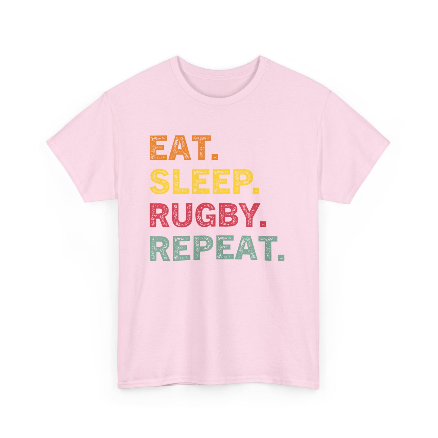 Rugby T-Shirt – "Eat. Sleep. Rugby. Repeat." Graphic Tee for Players & Fans