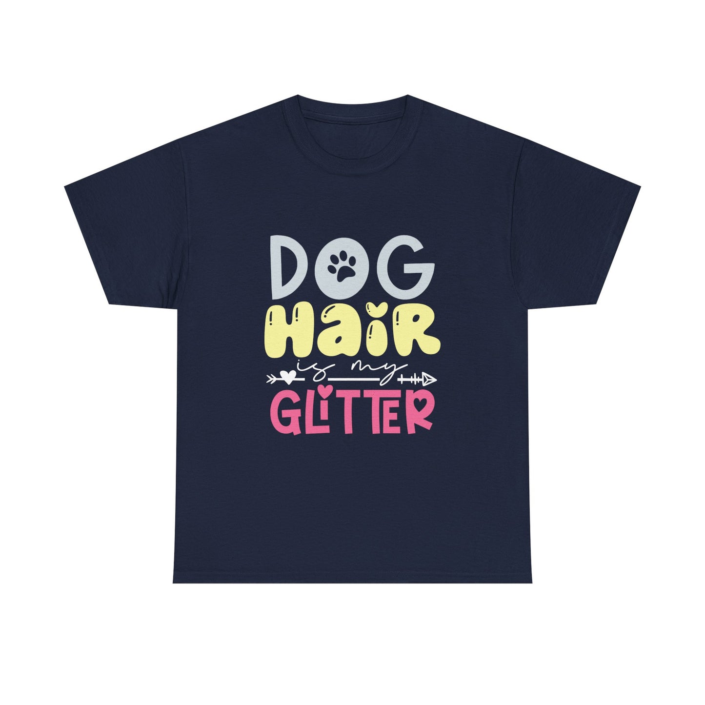 Dog Hair Glitter T-Shirt — Cute Paw Print Pet Lover Tee