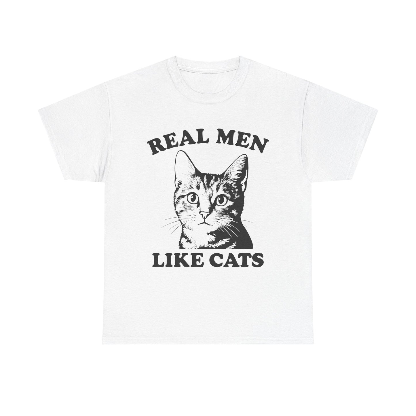 Real Men Like Cats T-Shirt — Vintage Cat Lover Tee