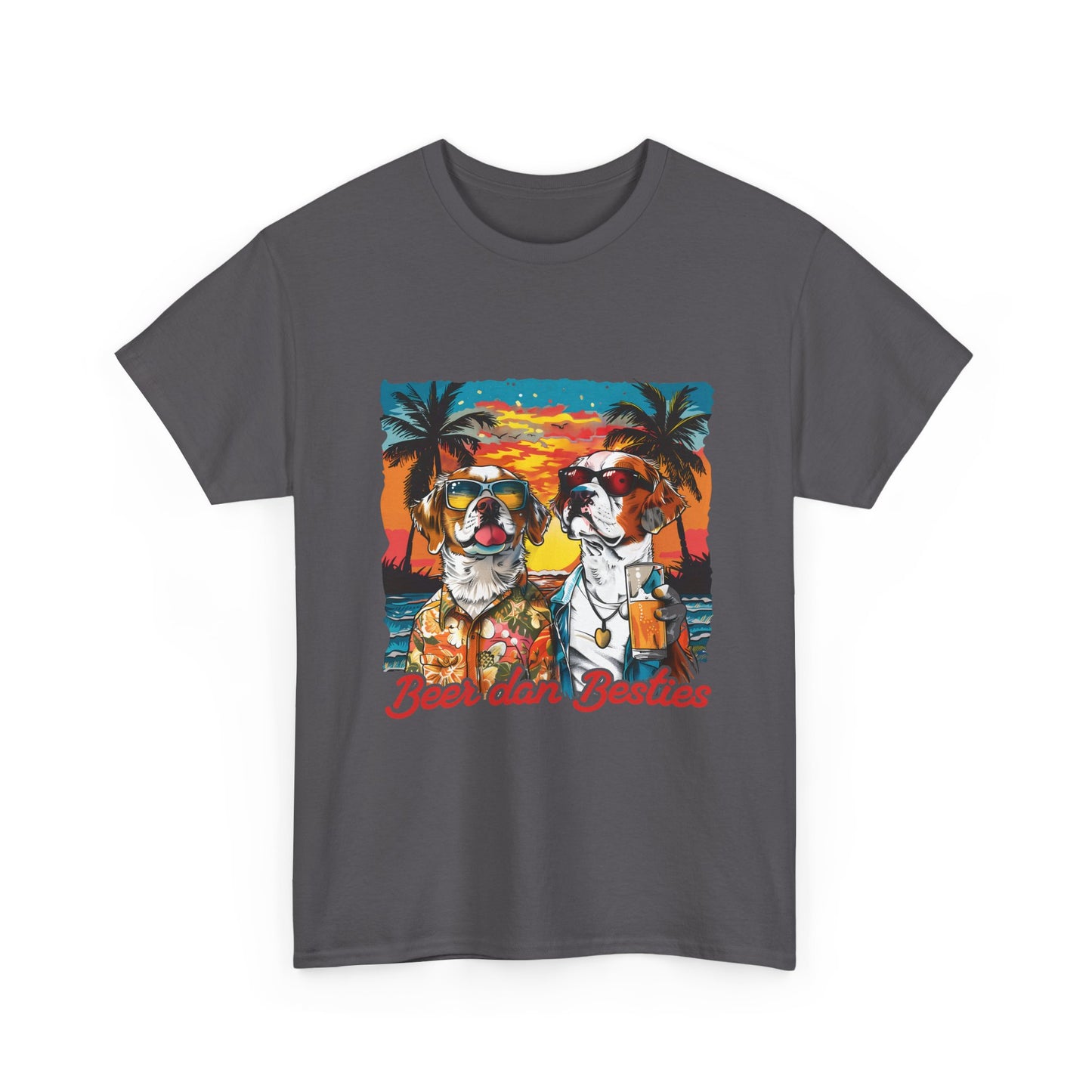 T-Shirt — 'Beer dan Besties' Retro Sunset Dogs Tee