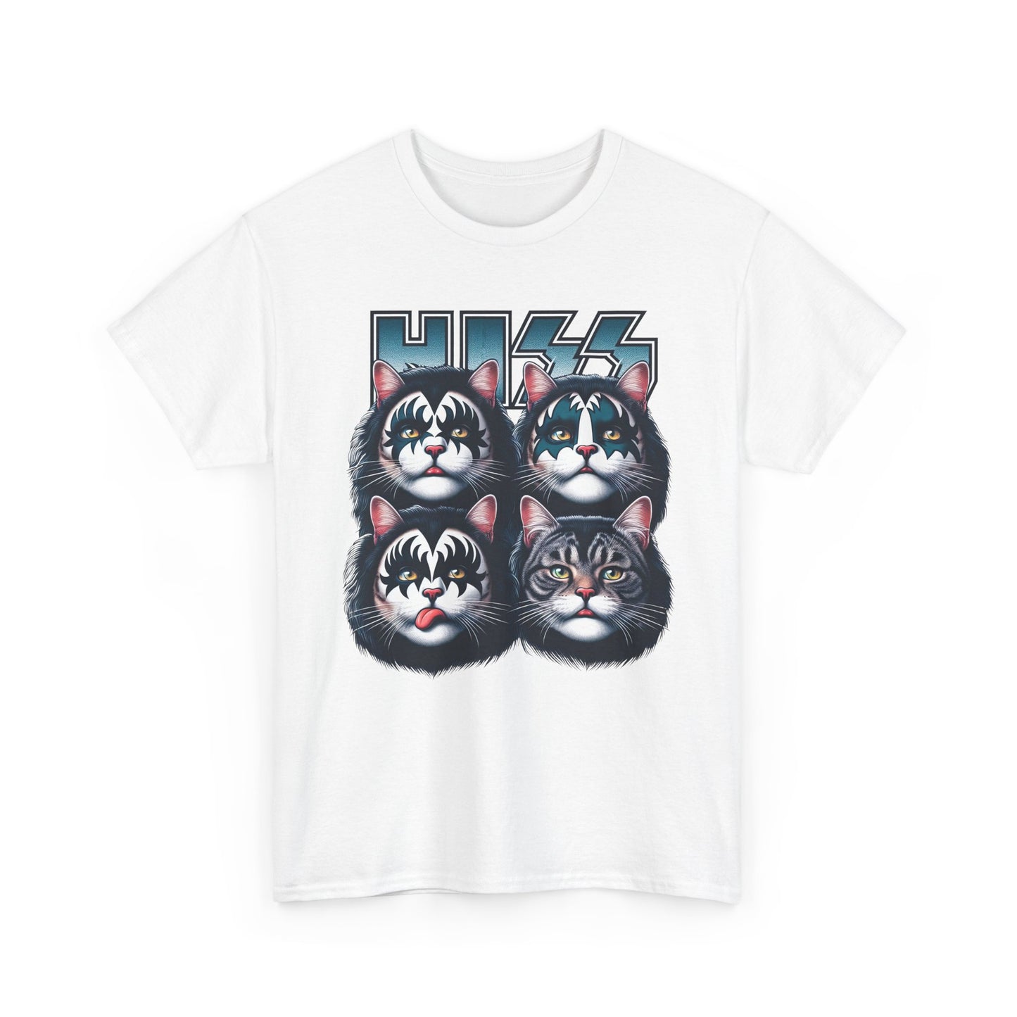 KISS-Style Rock Cat Band T-Shirt