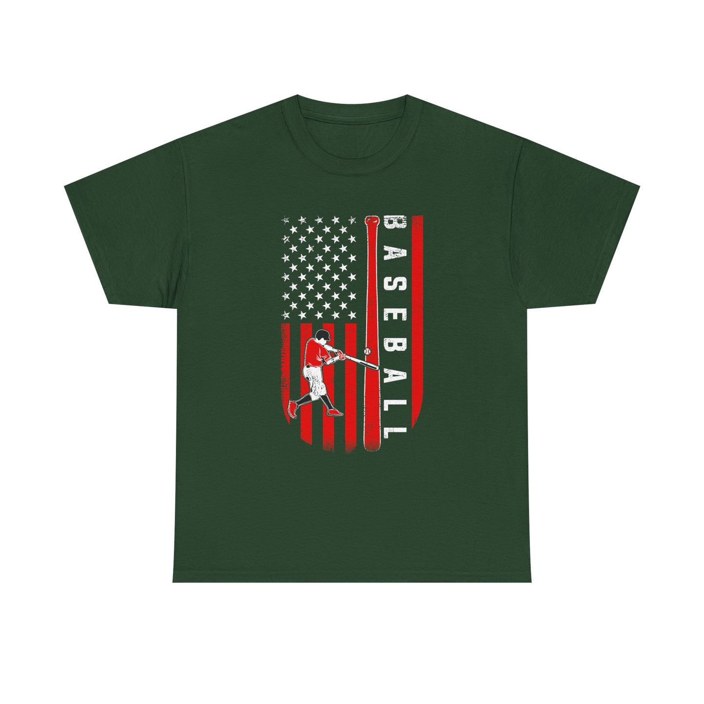 Baseball American Flag T-Shirt — Patriotic Batter Graphic Tee