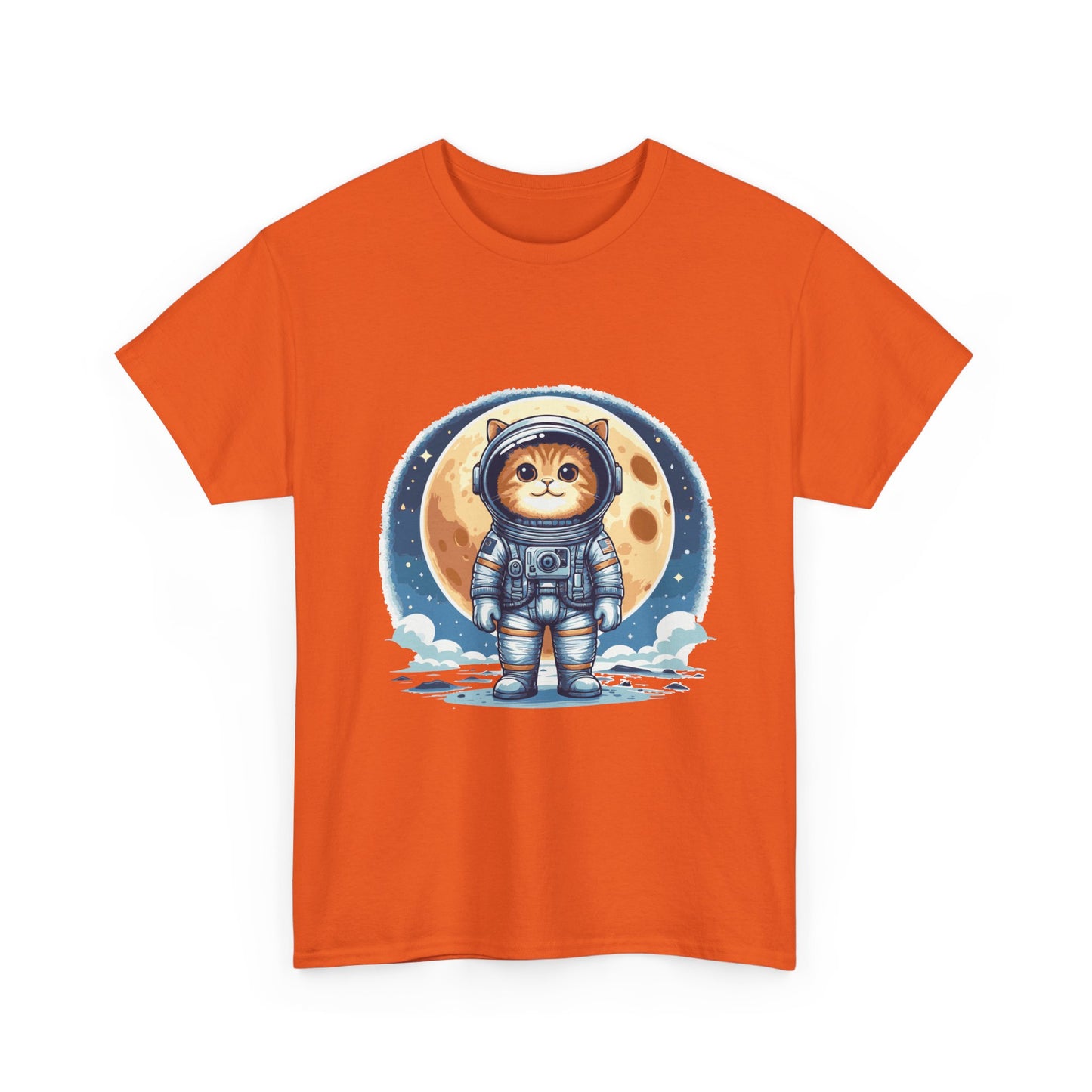 Astronaut Cat T-Shirt – Cute Space Kitty Tee with Moon