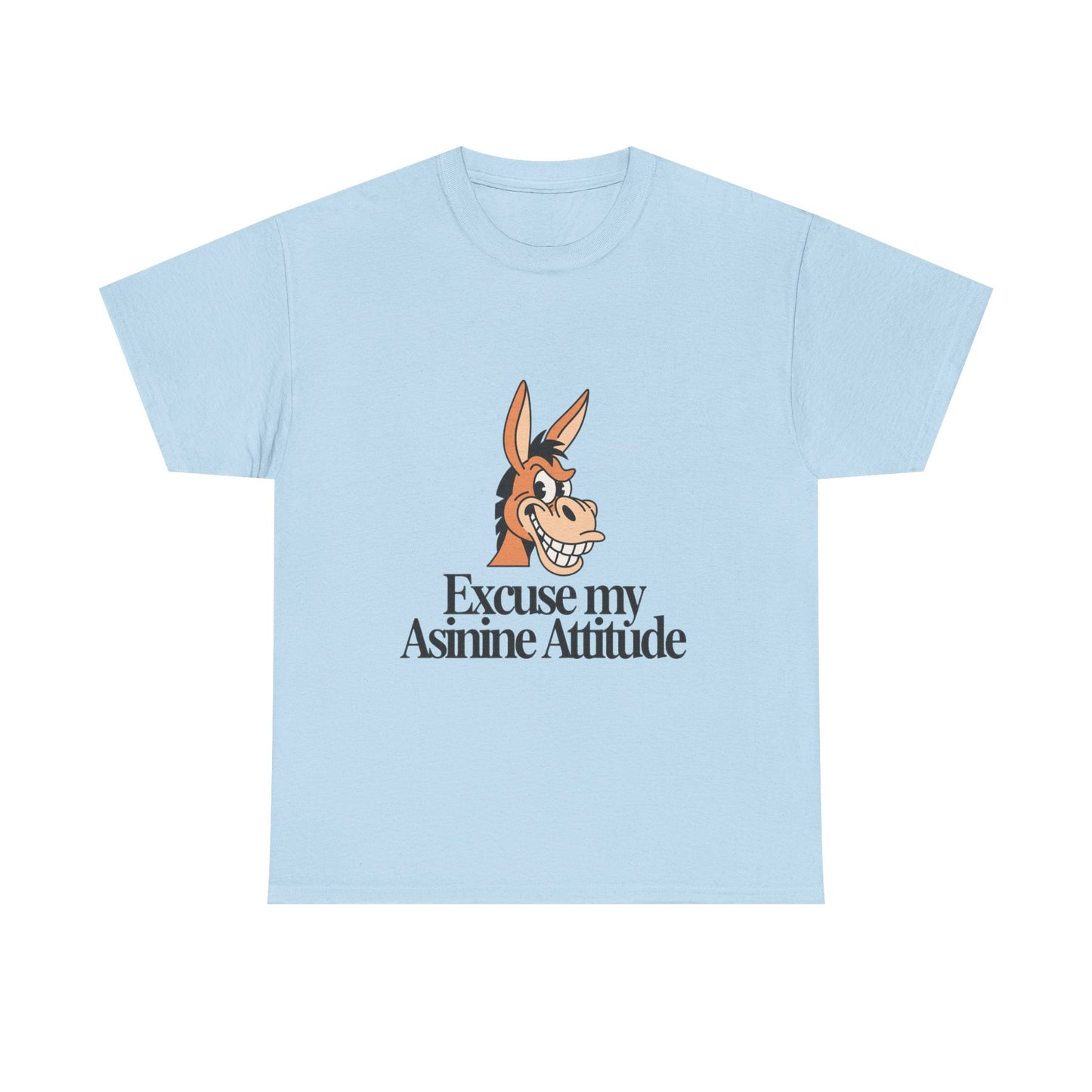 Funny Donkey Tee — "Excuse My Asinine Attitude" Casual Graphic T-Shirt