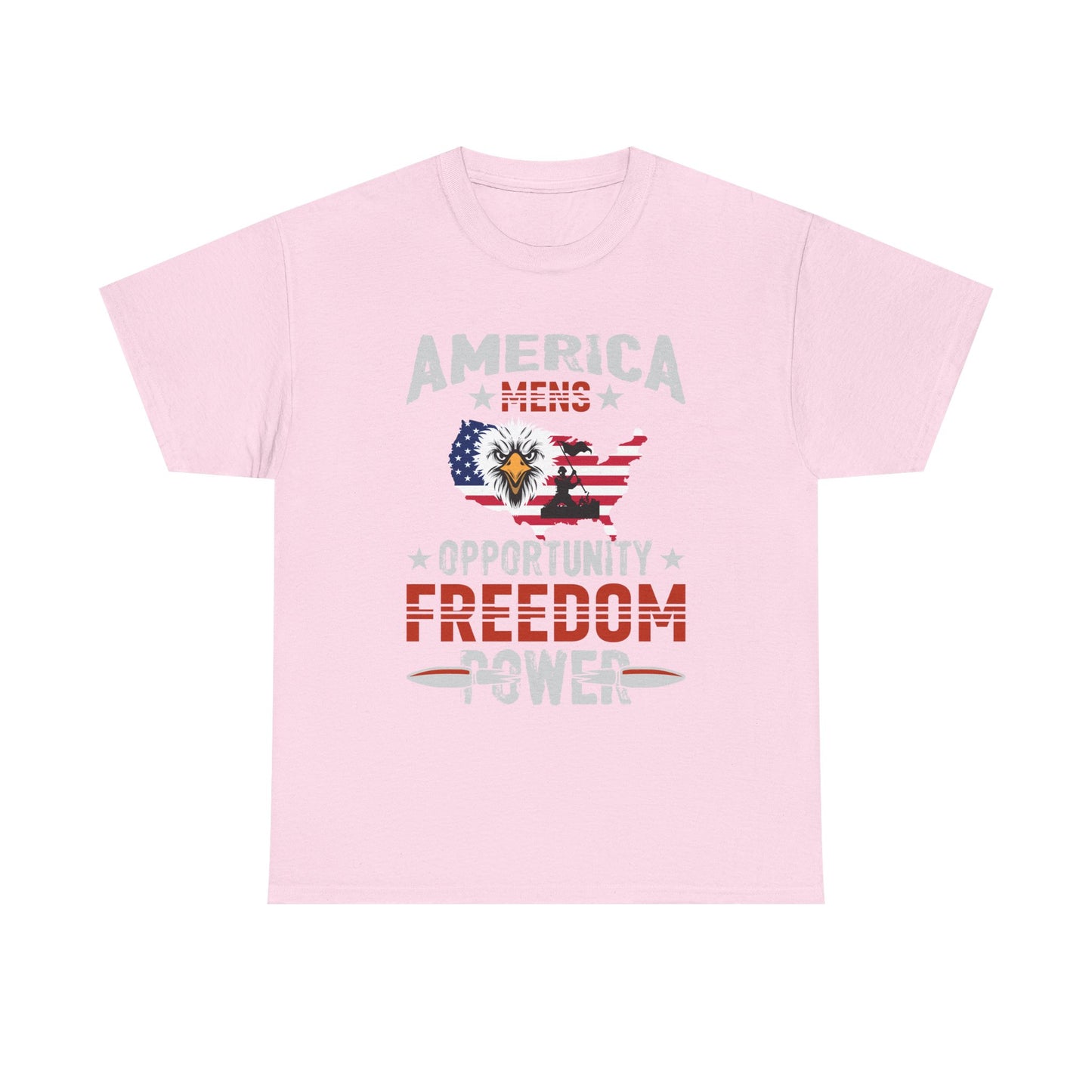 Freedom Power Patriotic T‑Shirt — America Opportunity & Veterans Flag Design
