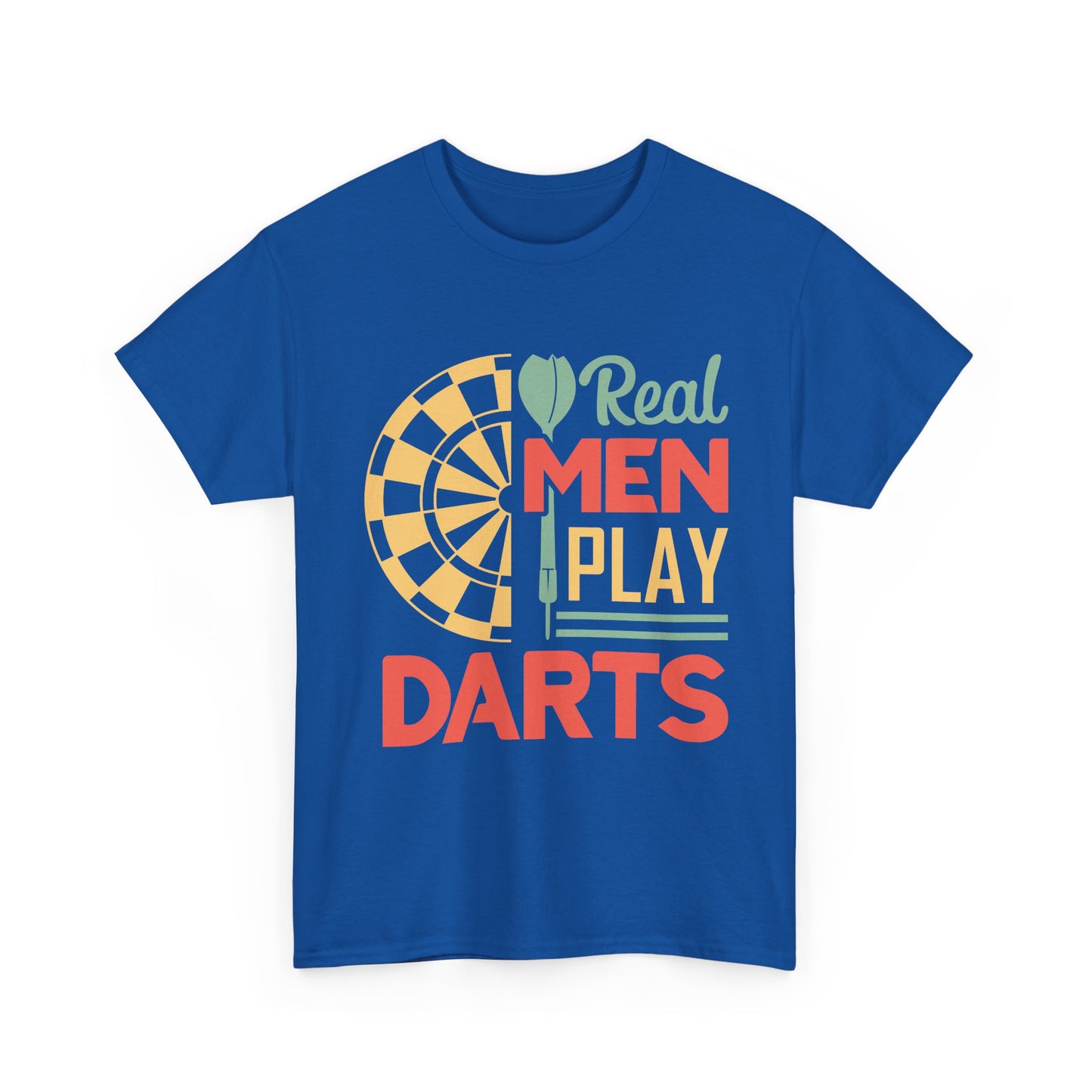 Darts T-Shirt — “Real Men Play Darts” Retro Dartboard Tee