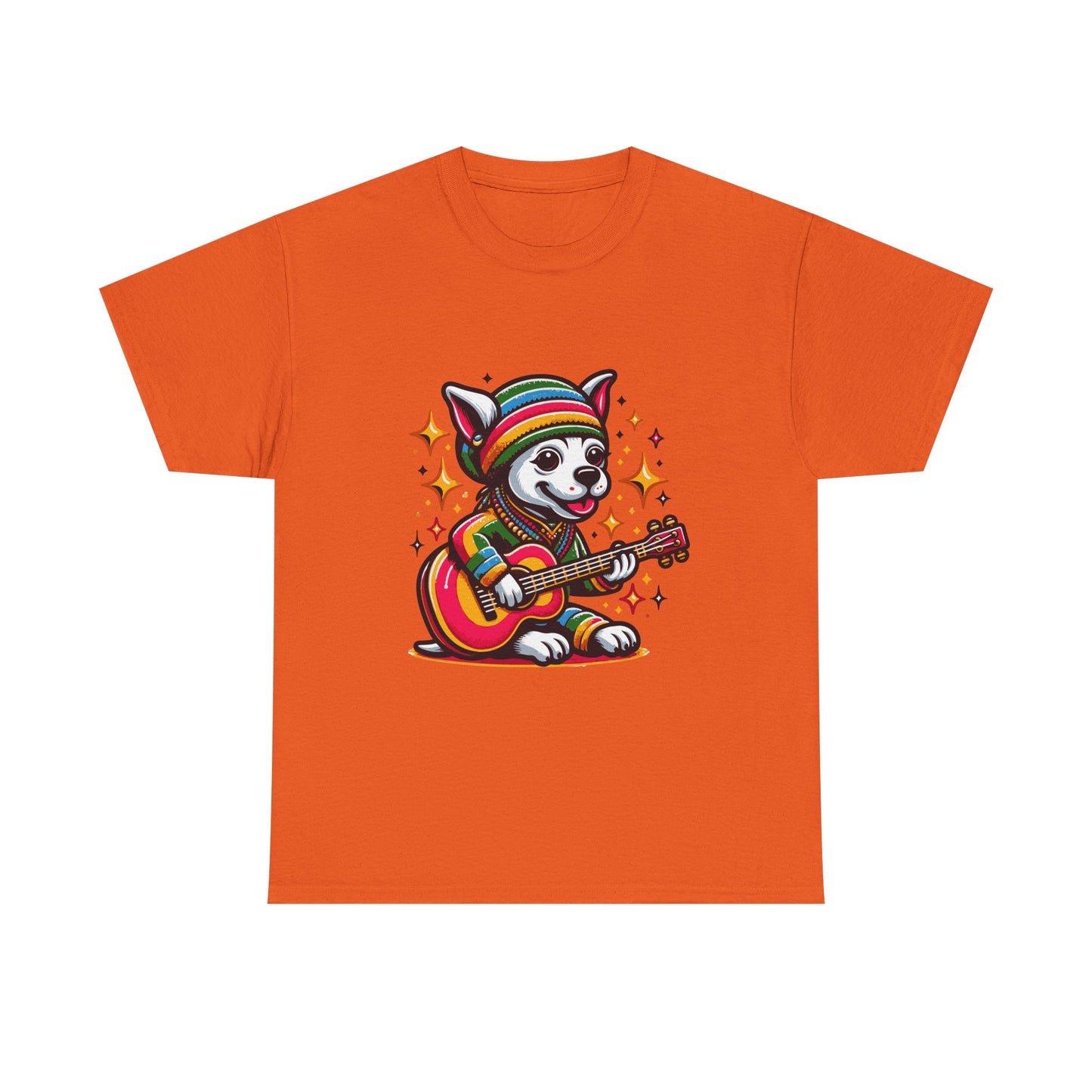 Pup Reggae Guitar Tee — Cute Dog Playing Guitar Graphic T-Shirt