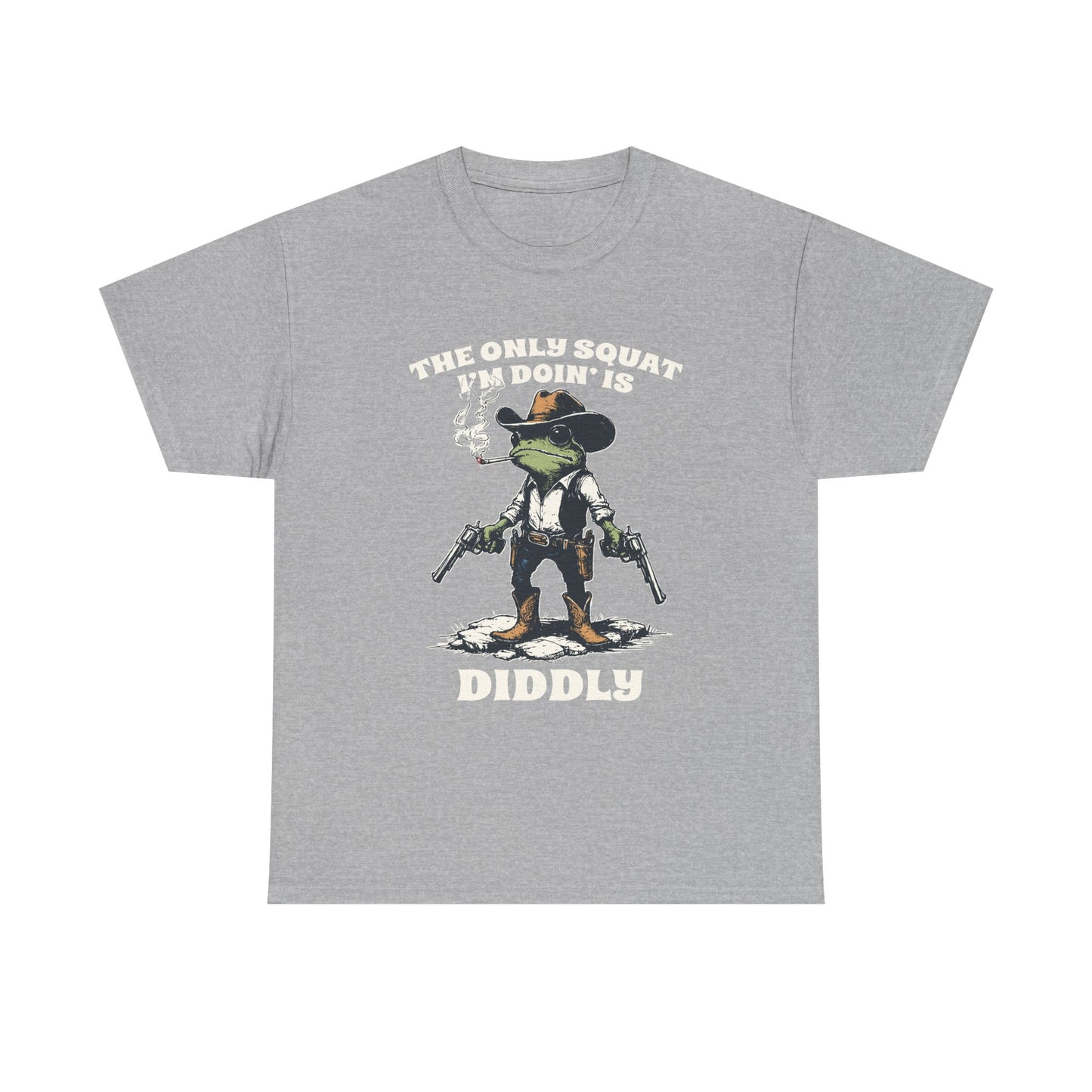 T-Shirt - 'The Only Squat I'm Doin' Is Diddly' Funny Frog Cowboy Graphic Tee