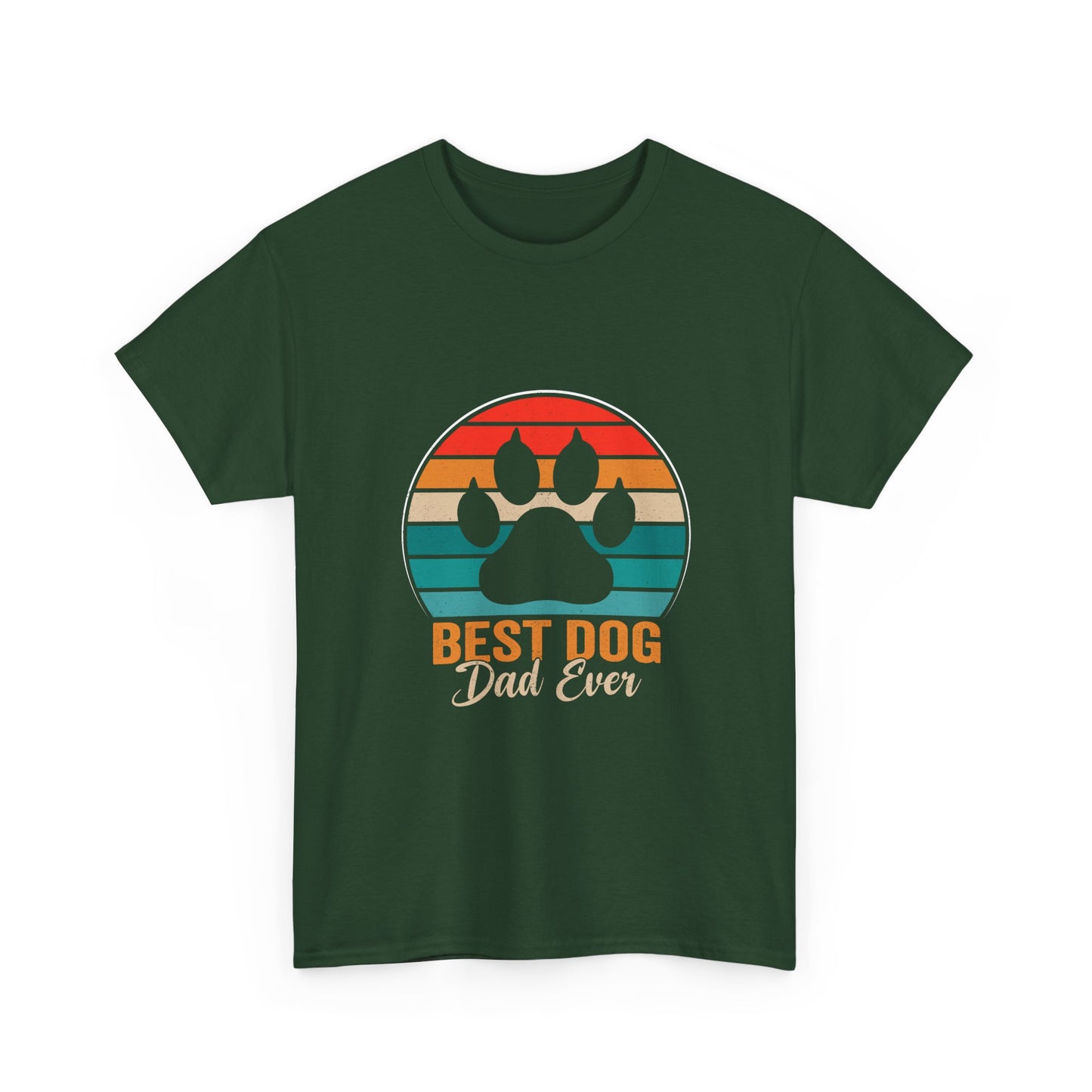 Best Dog Dad Ever T-Shirt — Retro Paw Print Tee for Dog Lovers