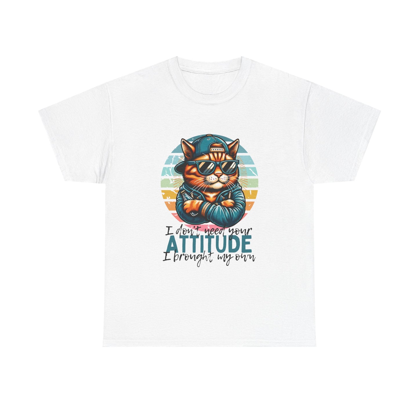 Cat Attitude T-Shirt – Retro Cool Cat Graphic Tee ("I didn’t lose my attitude, I brought my own")