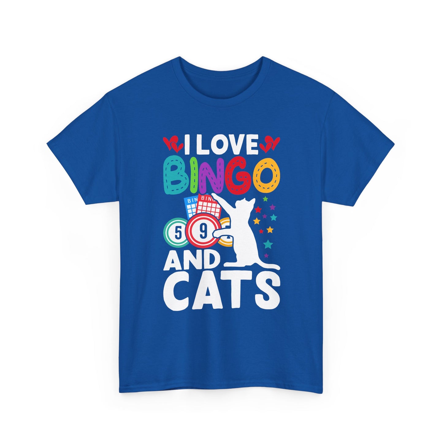 I Love Bingo and Cats T-Shirt — Funny Cat Lover Bingo Tee