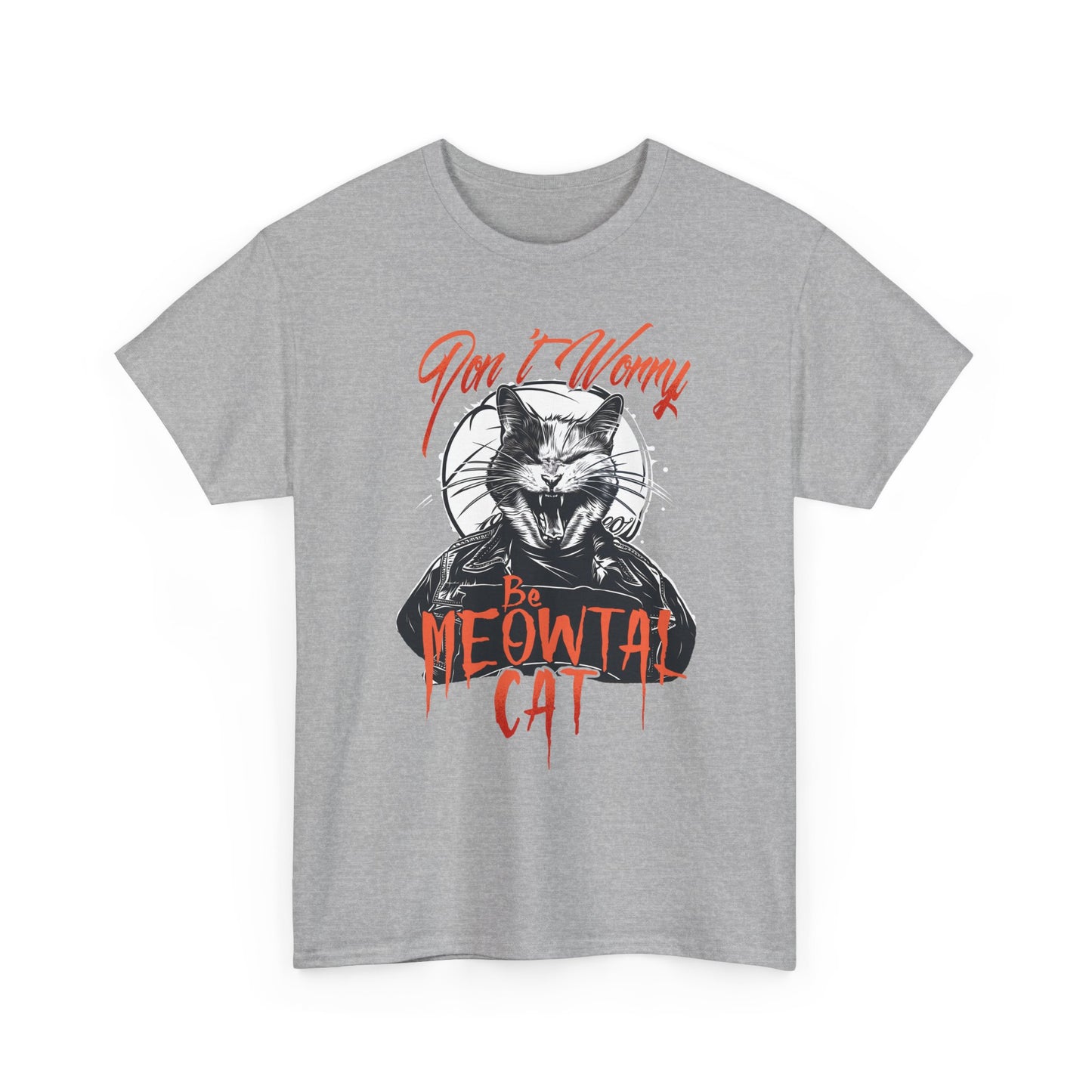 Meowtal Cat T-Shirt — 'Don't Worry' Gothic Cat Graphic Tee