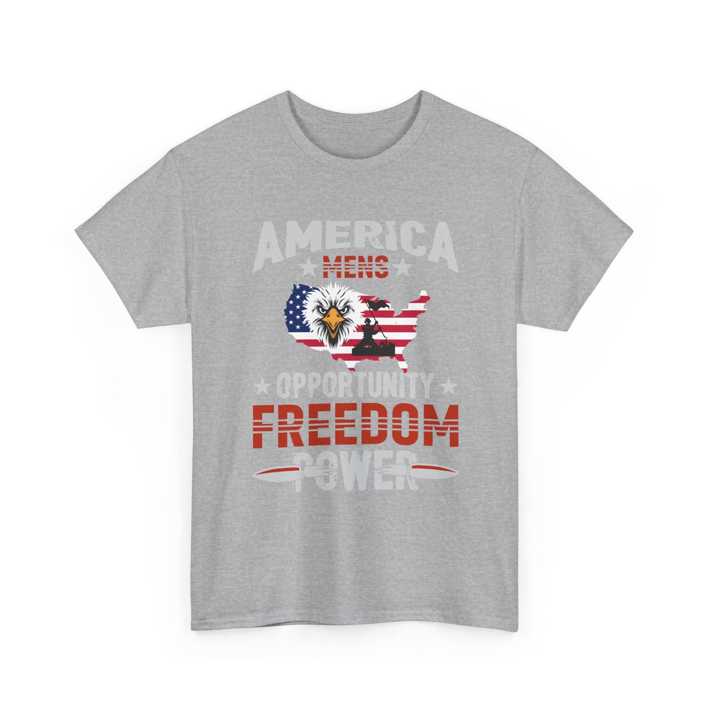 Freedom Power Patriotic T‑Shirt — America Opportunity & Veterans Flag Design