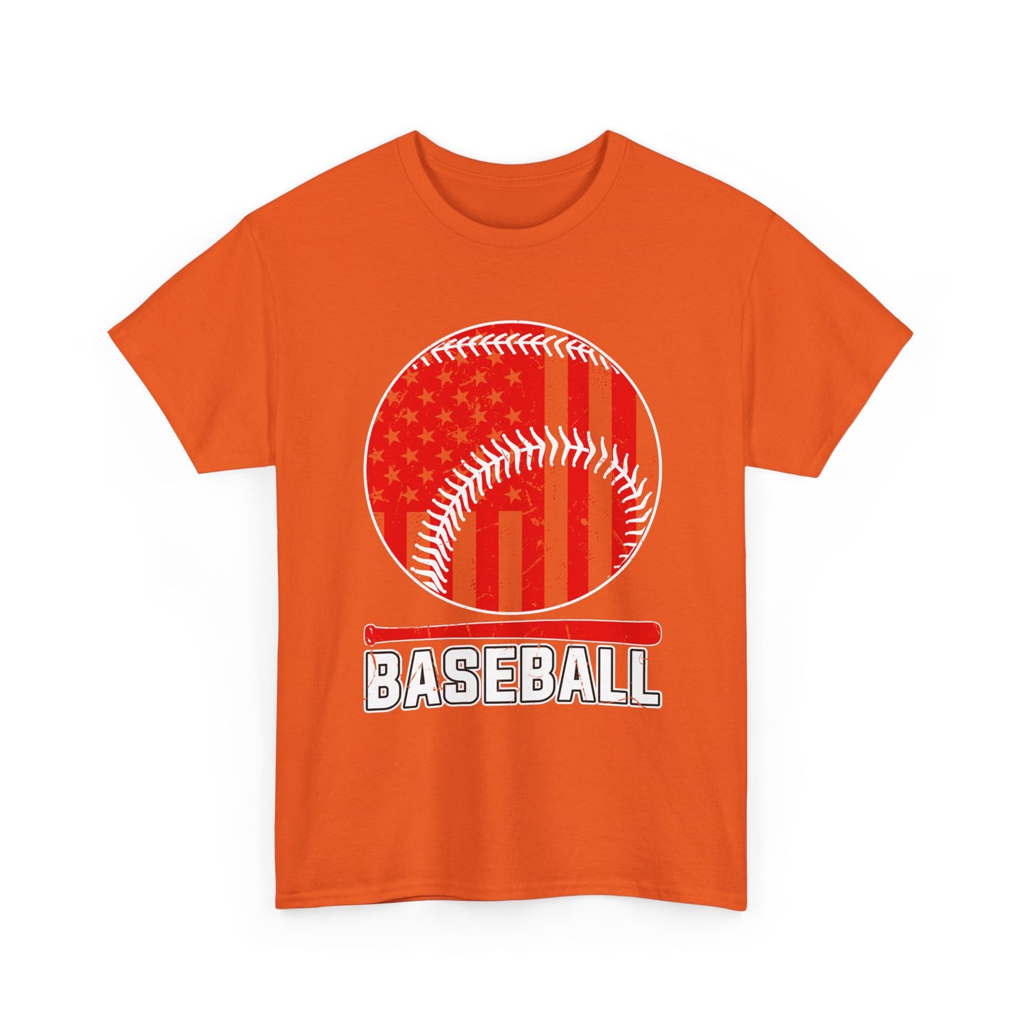 Baseball Flag Graphic Tee — Red & Black Baseball USA Design