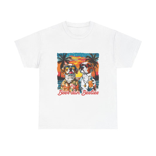 T-Shirt — 'Beer dan Besties' Retro Sunset Dogs Tee