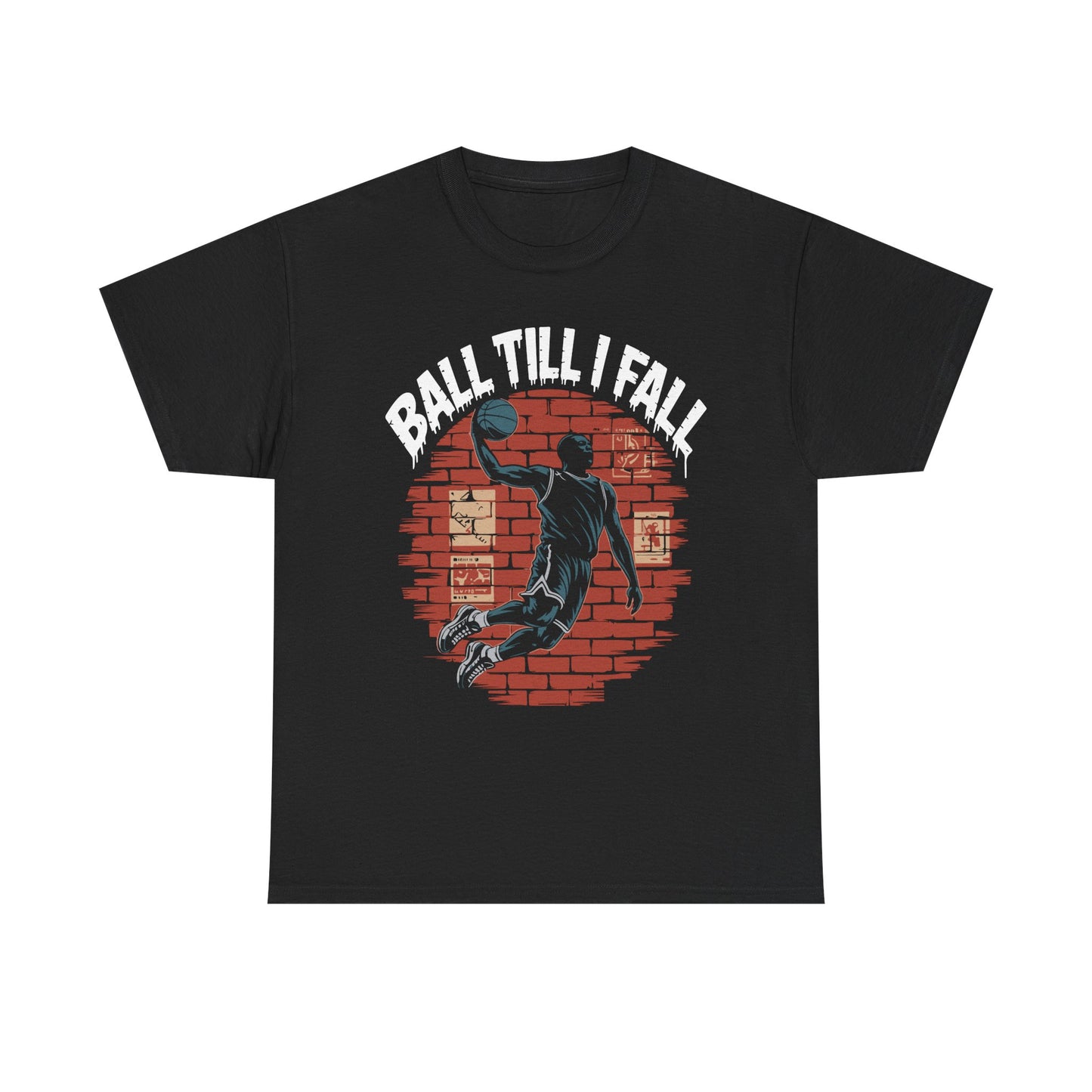 Basketball 'Ball Till I Fall' Tee — Vintage Brick Dunk Graphic T-Shirt