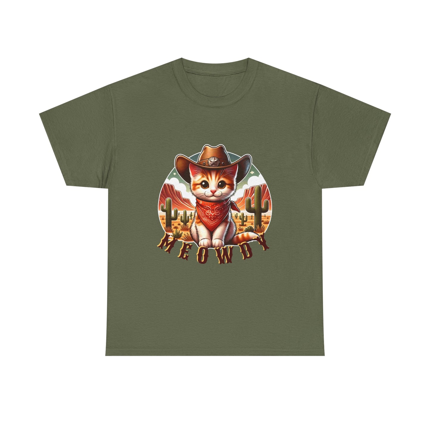 Cat Cowboy Tee — "Meowdy" Western Kitten Graphic T-Shirt