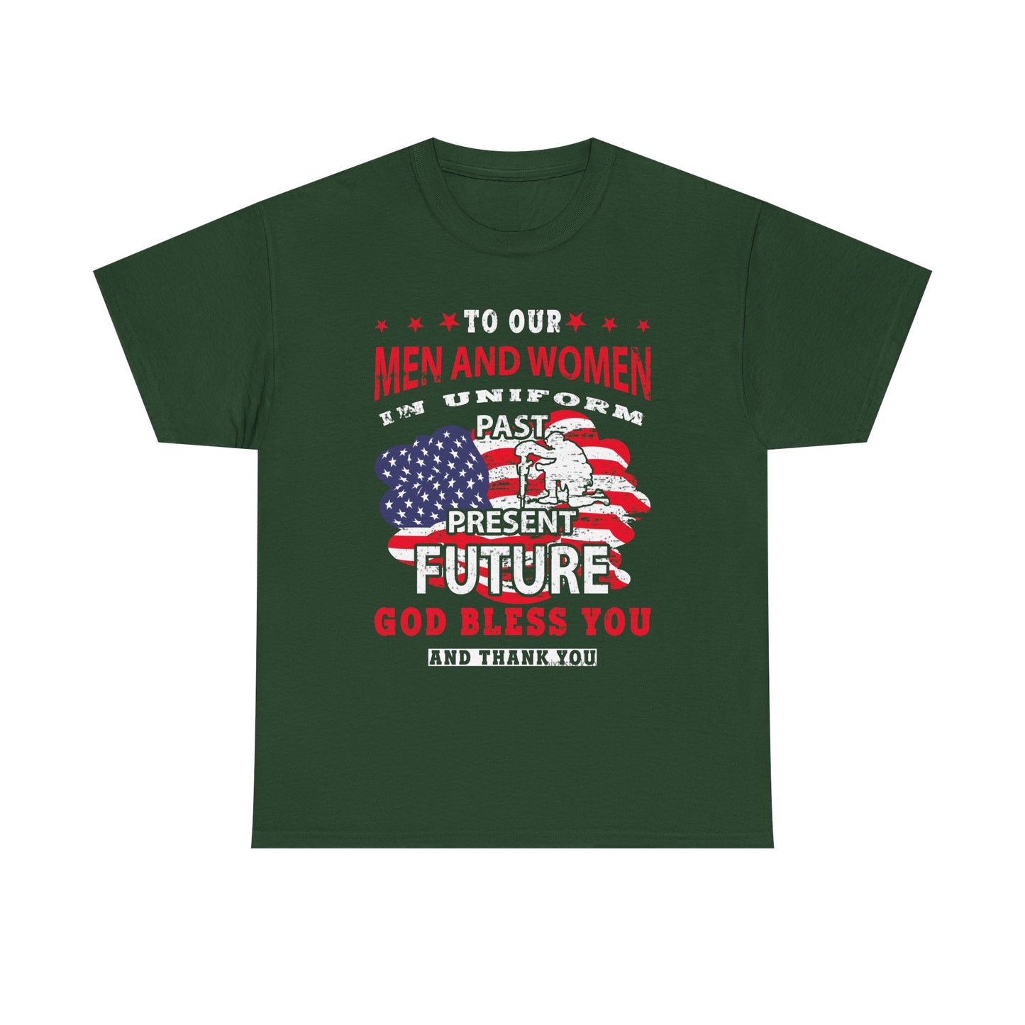 Veterans Tribute T-Shirt — "To Our Men and Women" American Flag Military Tee
