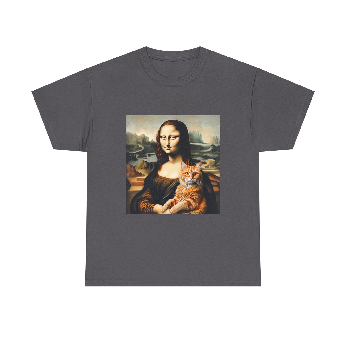 T-Shirt — Mona Lisa Holding a Cat Graphic Tee