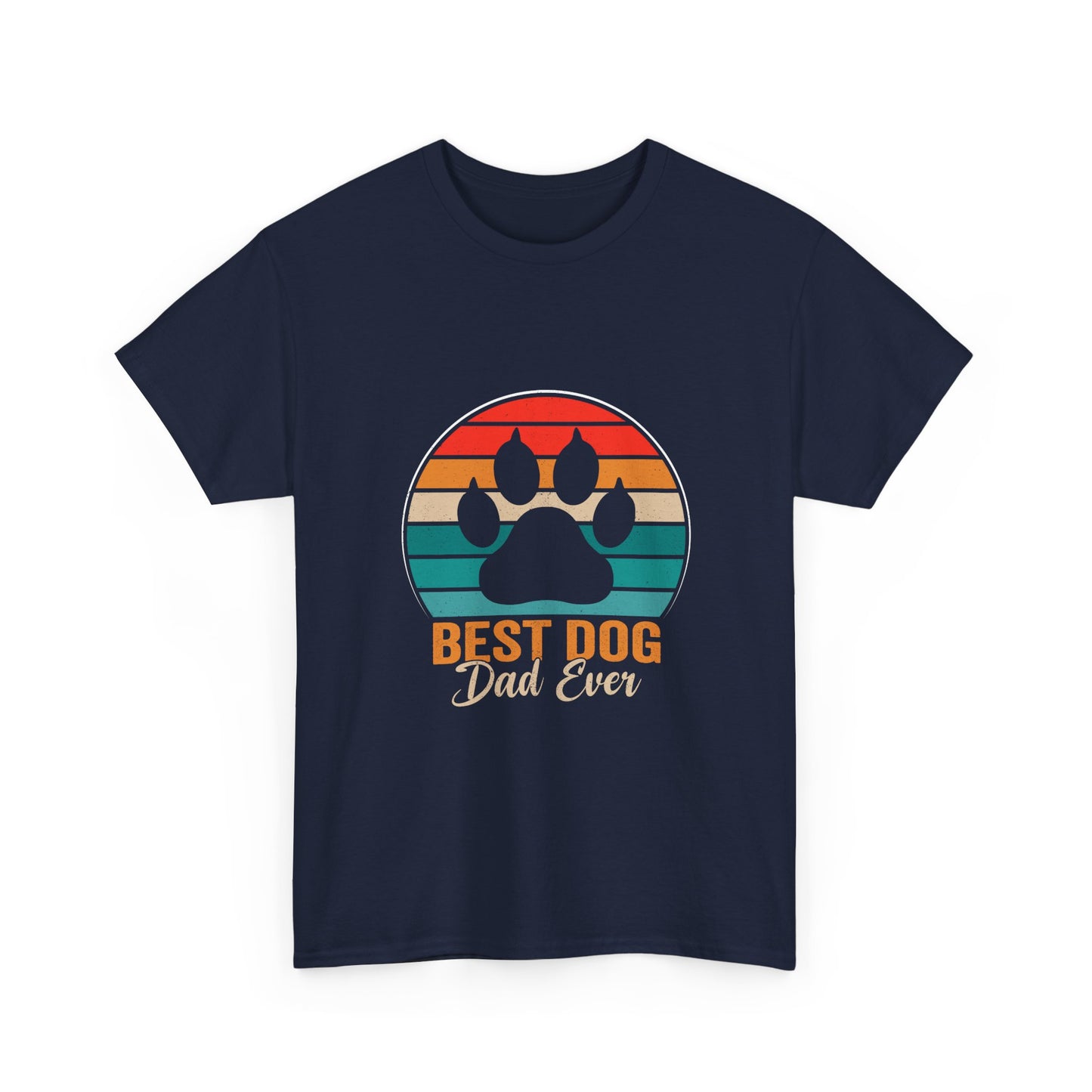 Best Dog Dad Ever T-Shirt — Retro Paw Print Tee for Dog Lovers