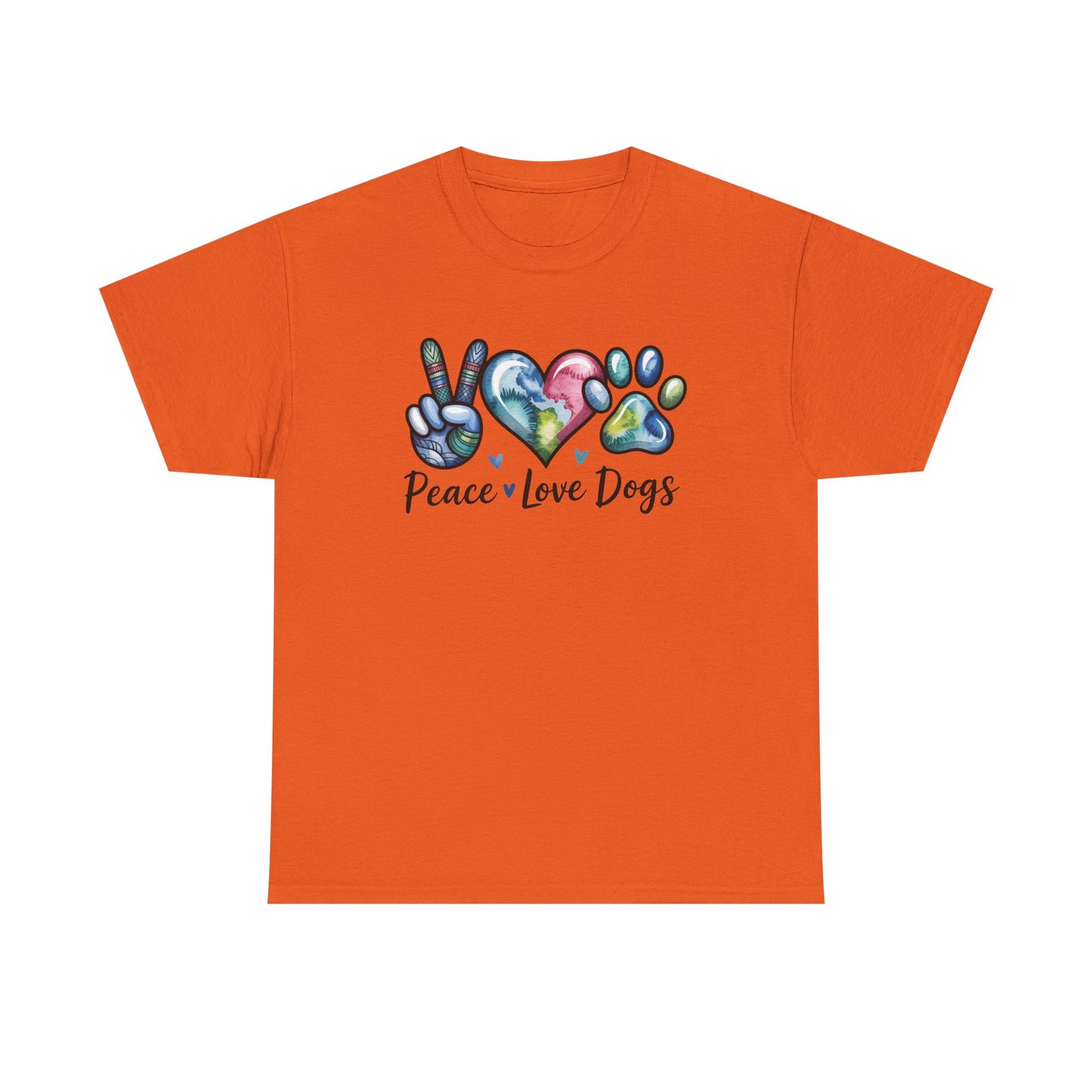 Peace Love Dogs T-Shirt — Cute Paw Print Graphic Tee for Dog Lovers