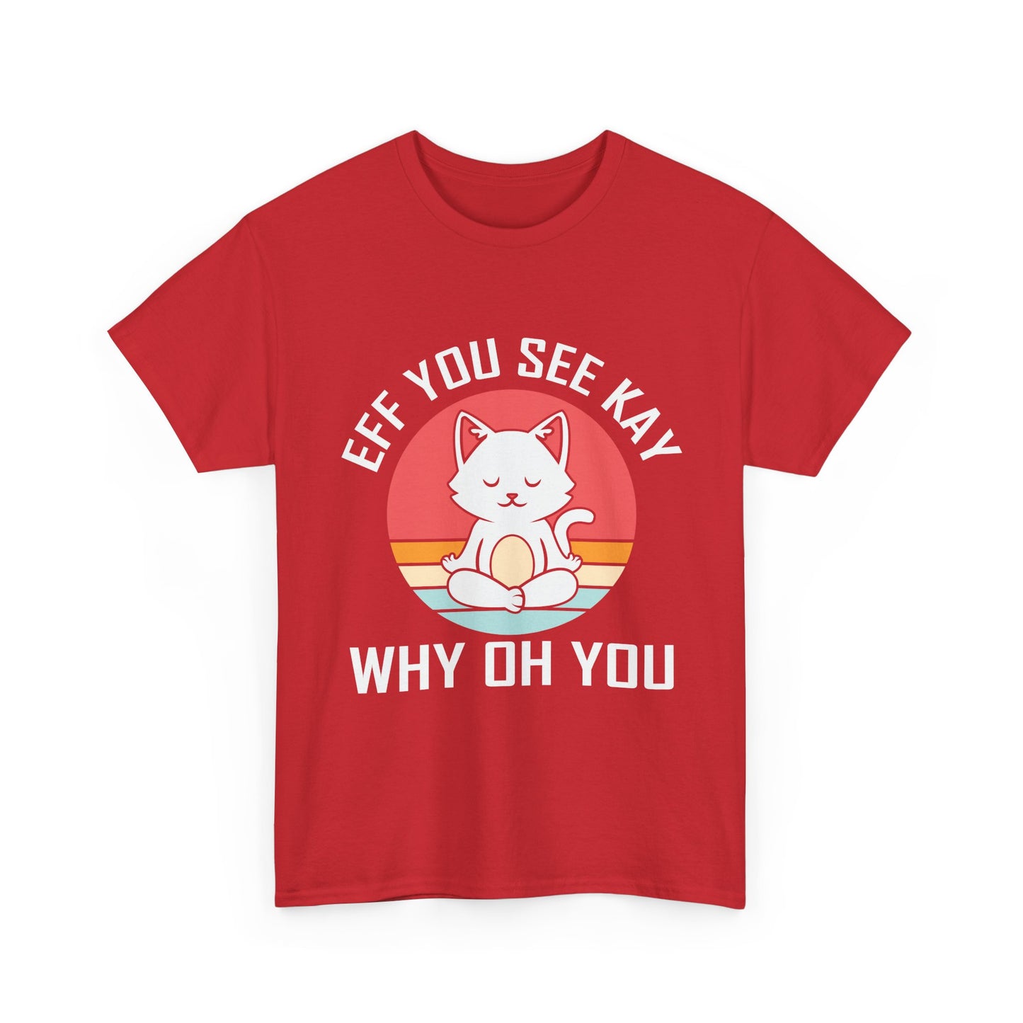 Cute Cat Tee — "EFF YOU SEE KAY WHY OH YOU" Vintage Sunset Graphic T-Shirt