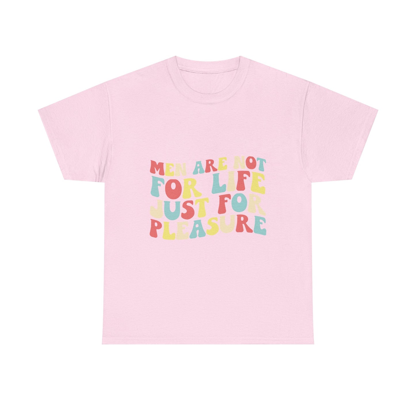 T-Shirt — "Men Are Not For Life Just For Pleasure" Retro Colorblock Graphic Tee
