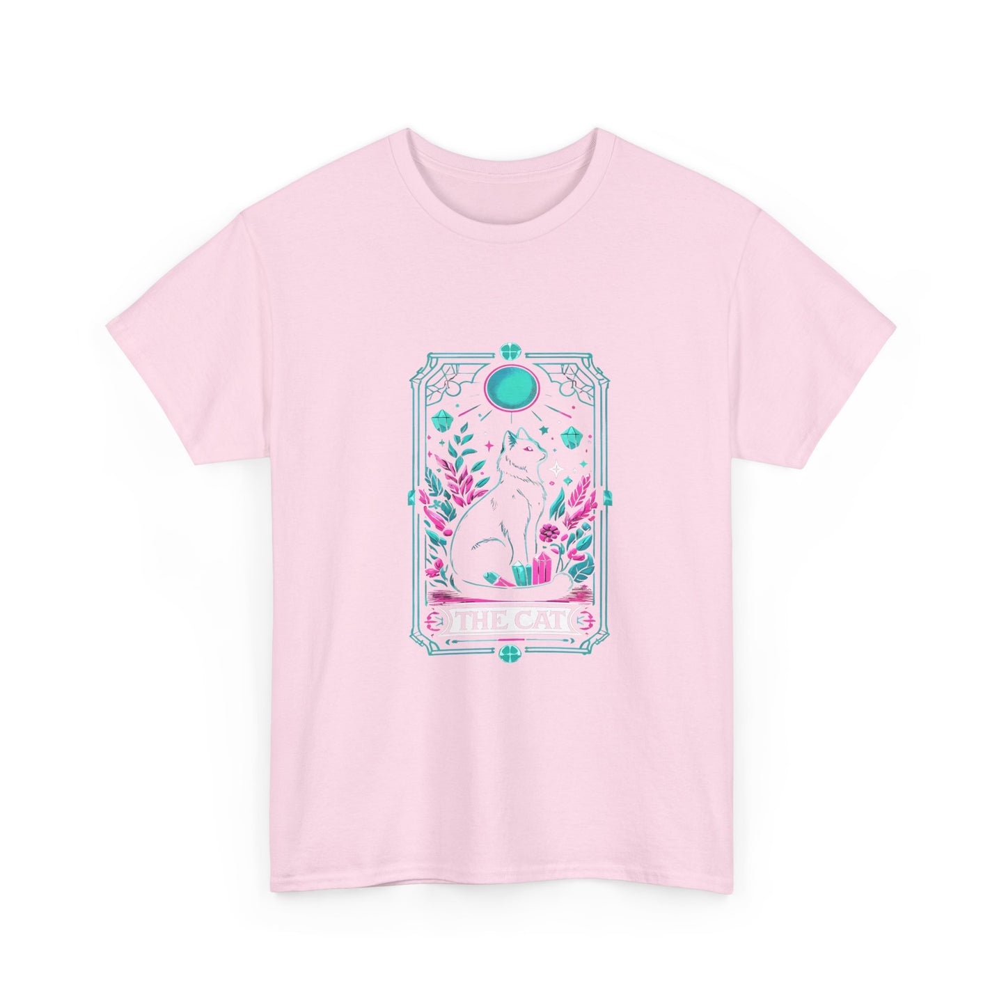 Cat Tarot T-Shirt — "The Cat" Mystical Black Tee