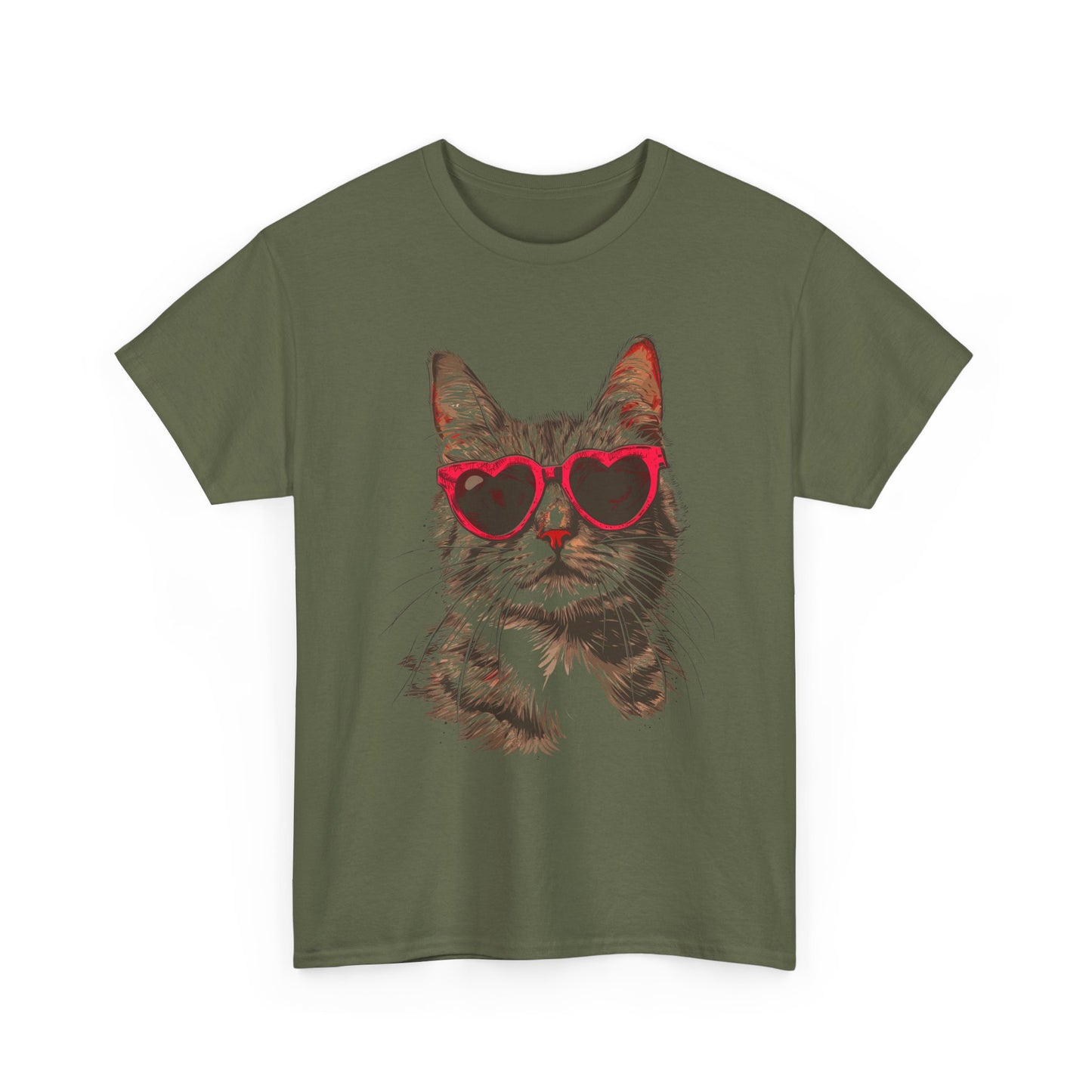 Cat with Heart Sunglasses T-Shirt