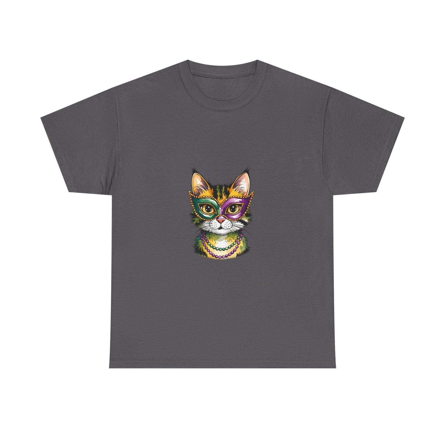 Cat Face Graphic Tee — Colorful Whimsical Kitty T-Shirt