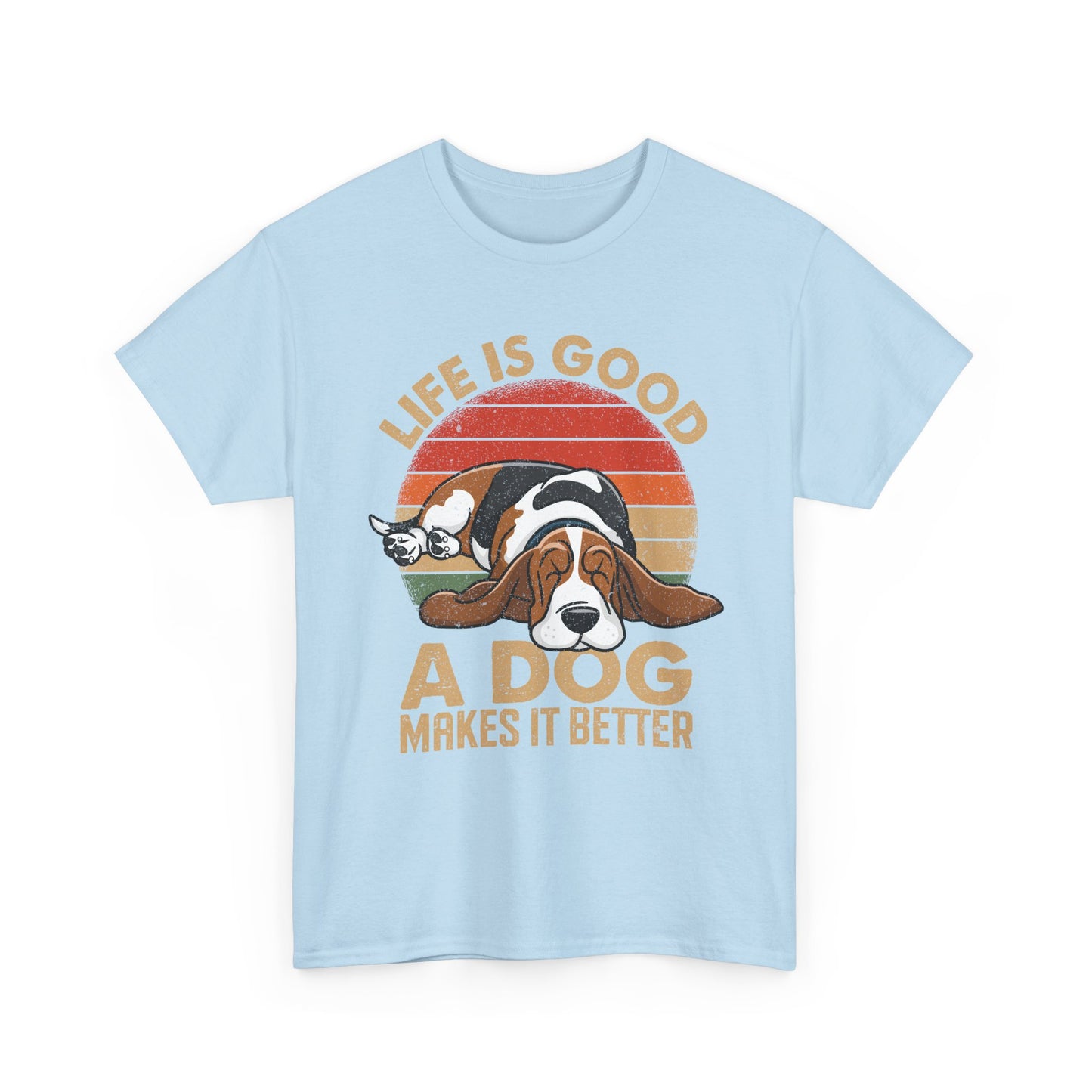 Life Is Good "A Dog Makes It Better" T-Shirt — Cute Retro Dog Lover Tee