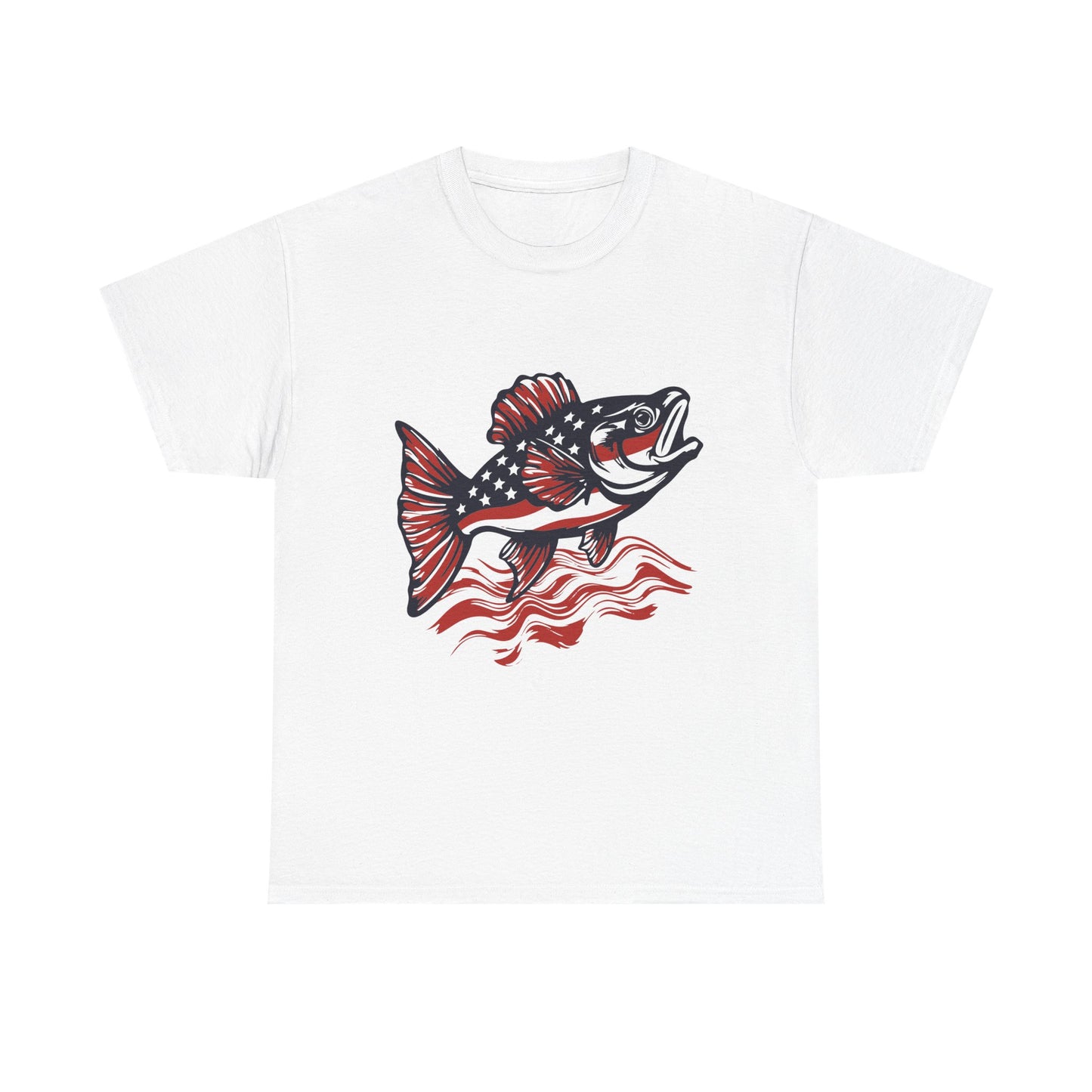Walleye Fishing Graphic Tee – Retro Red & Black Fish Design