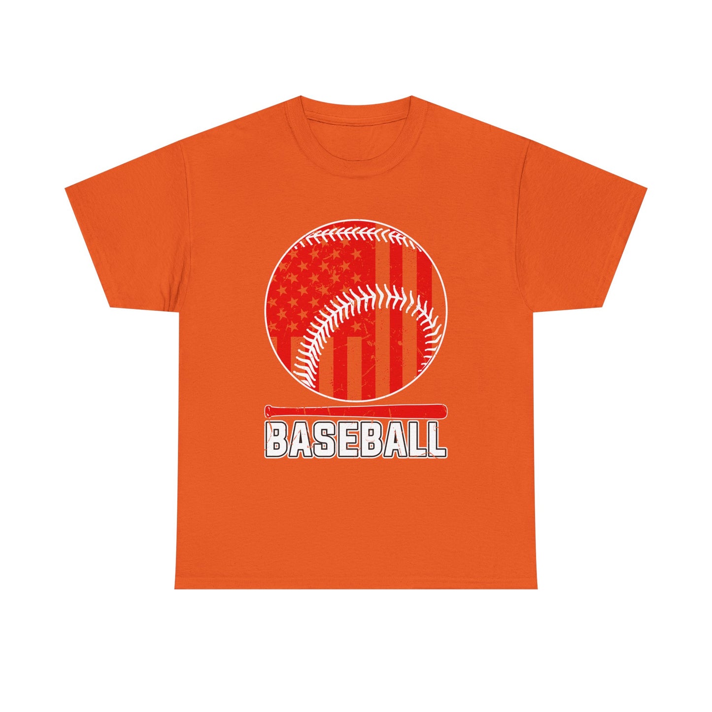 Baseball Flag Graphic Tee — Red & Black Baseball USA Design