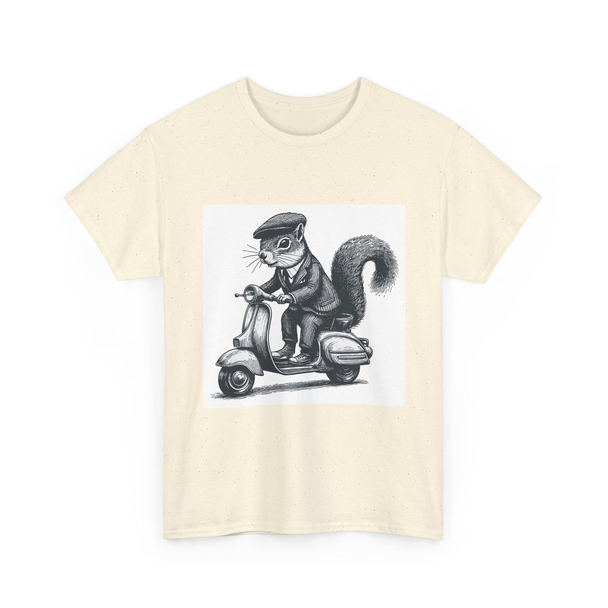 Squirrel on Scooter T-Shirt — Retro Riding Animal Tee