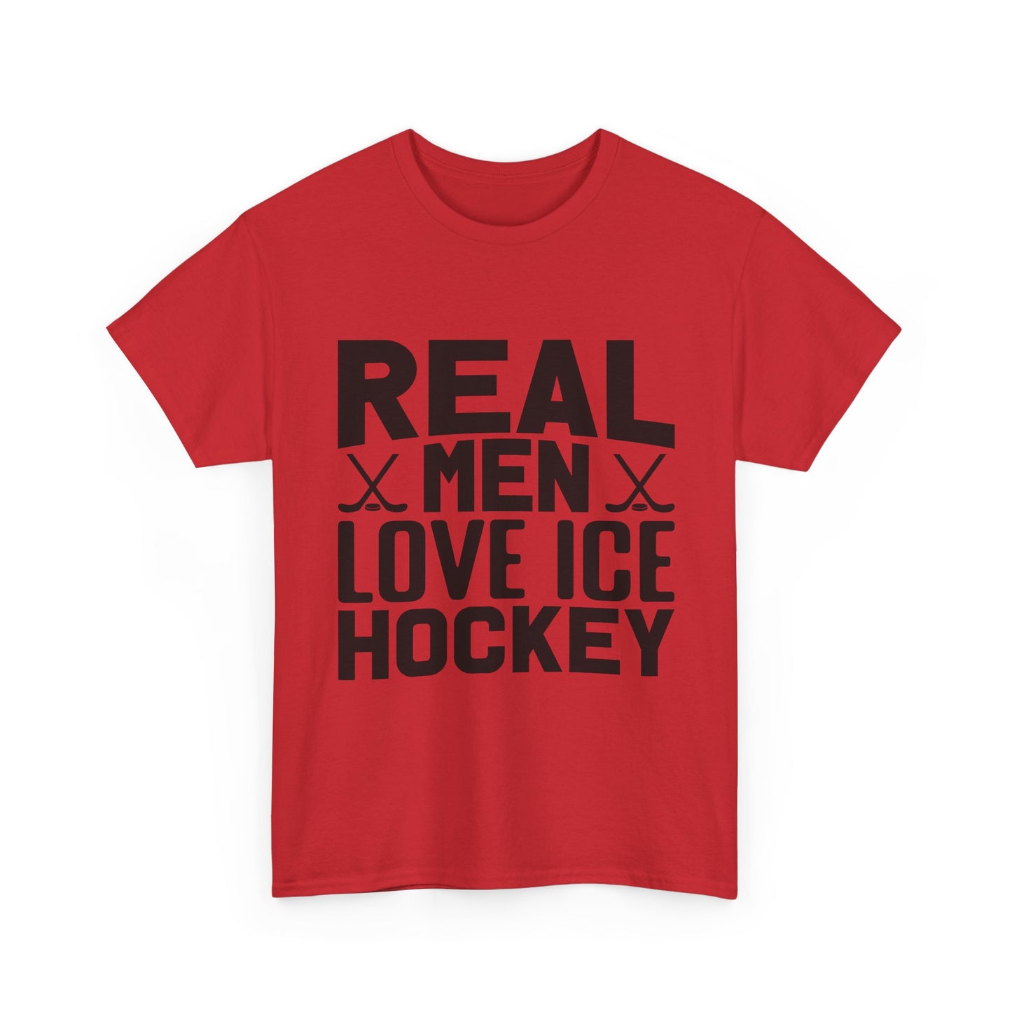 Ice Hockey T-Shirt — "Real Men Love Ice Hockey" Graphic Tee