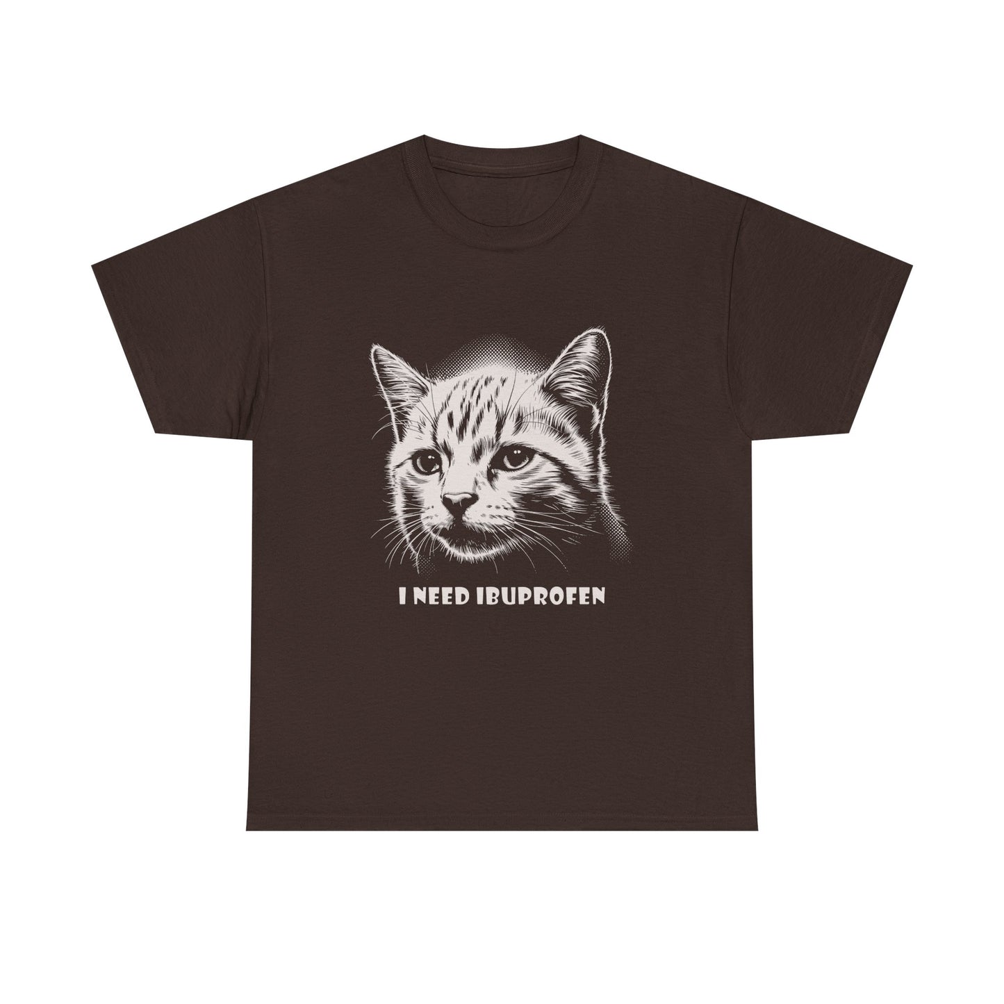 Cat Graphic Tee — "I Need Ibuprofen" Funny Vintage Cat T-Shirt