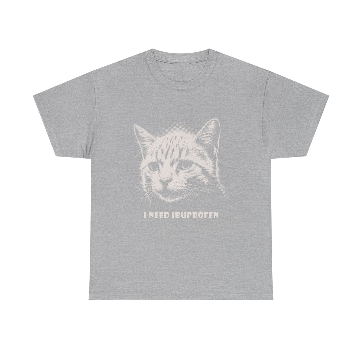 Cat Graphic Tee — "I Need Ibuprofen" Funny Vintage Cat T-Shirt