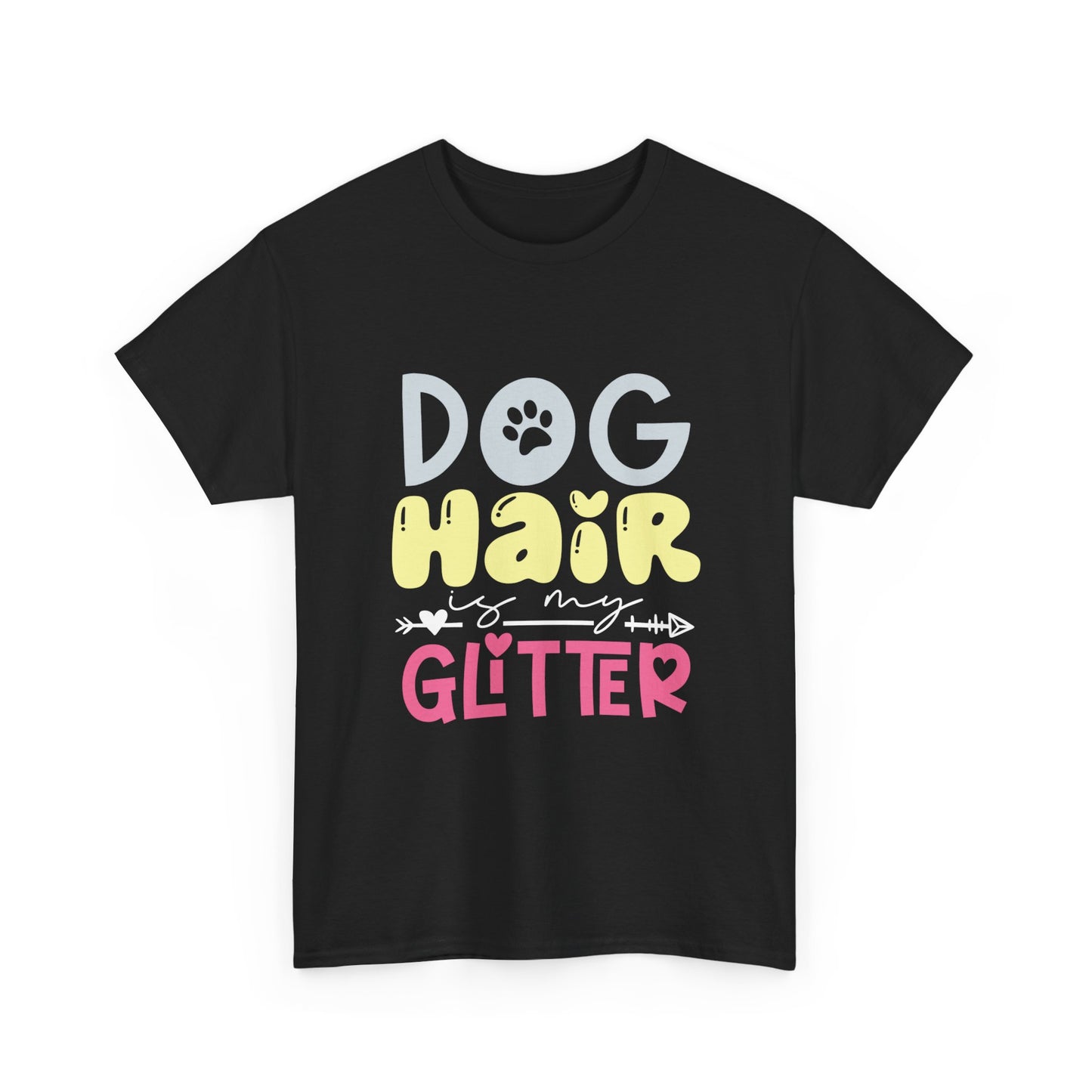 Dog Hair Glitter T-Shirt — Cute Paw Print Pet Lover Tee