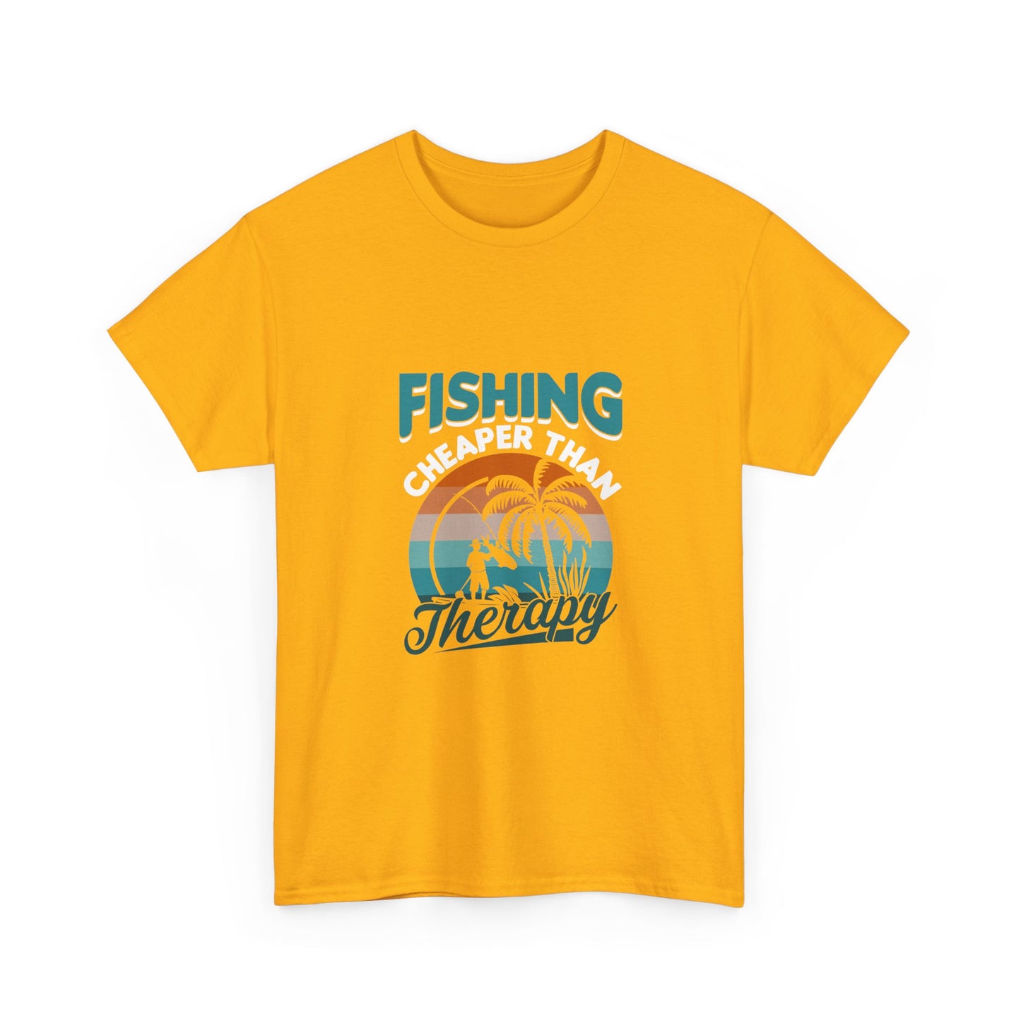Fishing Cheaper Than Therapy T-Shirt — Retro Palm Beach Fishing Tee