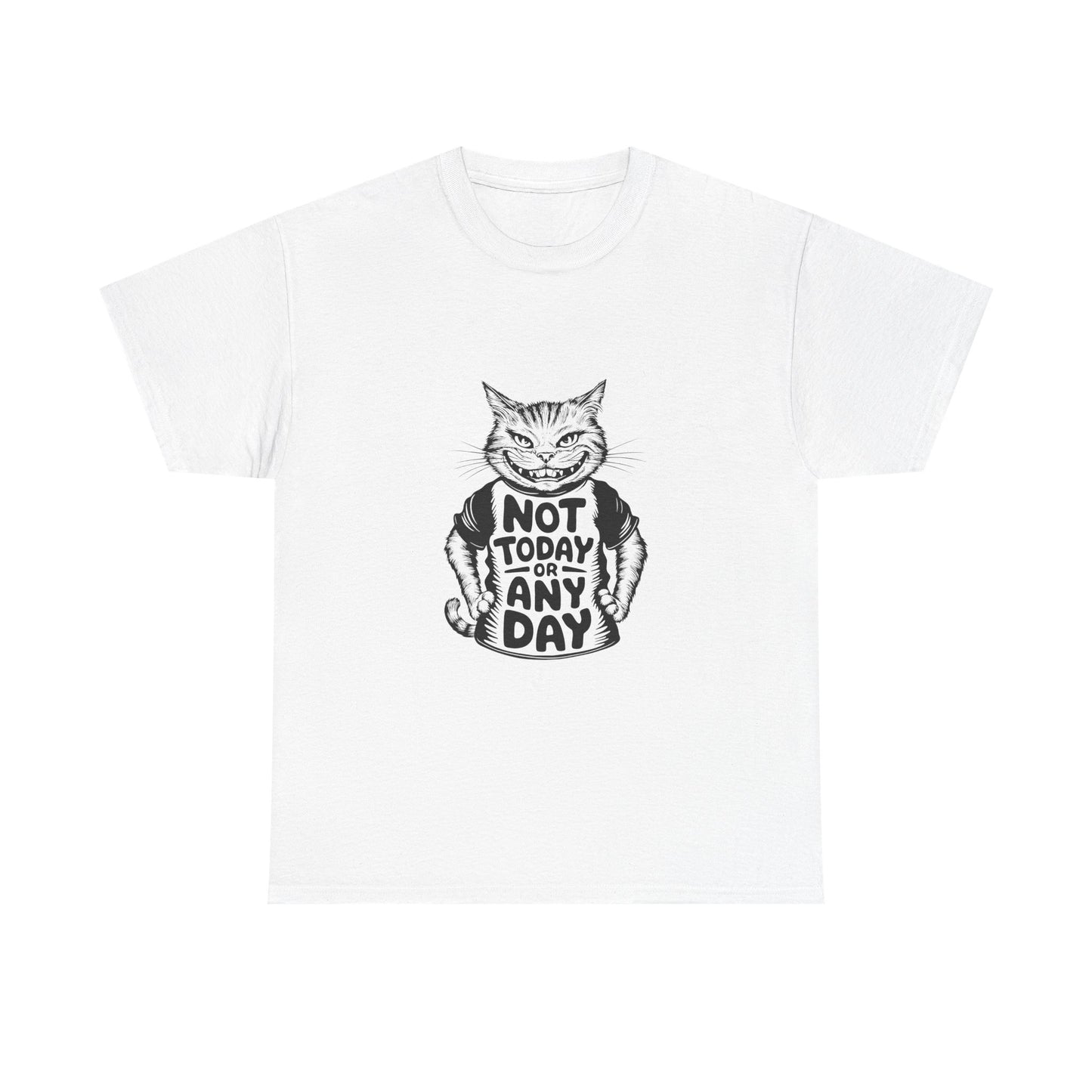Cat Graphic Tee — “Not Today Any Day” Funny Grumpy Cat T‑Shirt