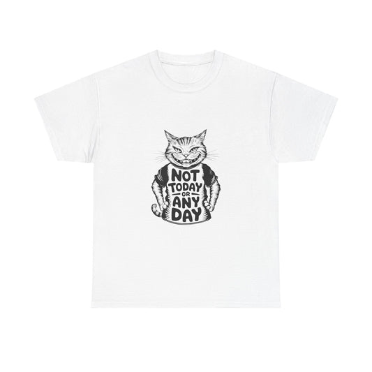 Cat Graphic Tee — “Not Today Any Day” Funny Grumpy Cat T‑Shirt