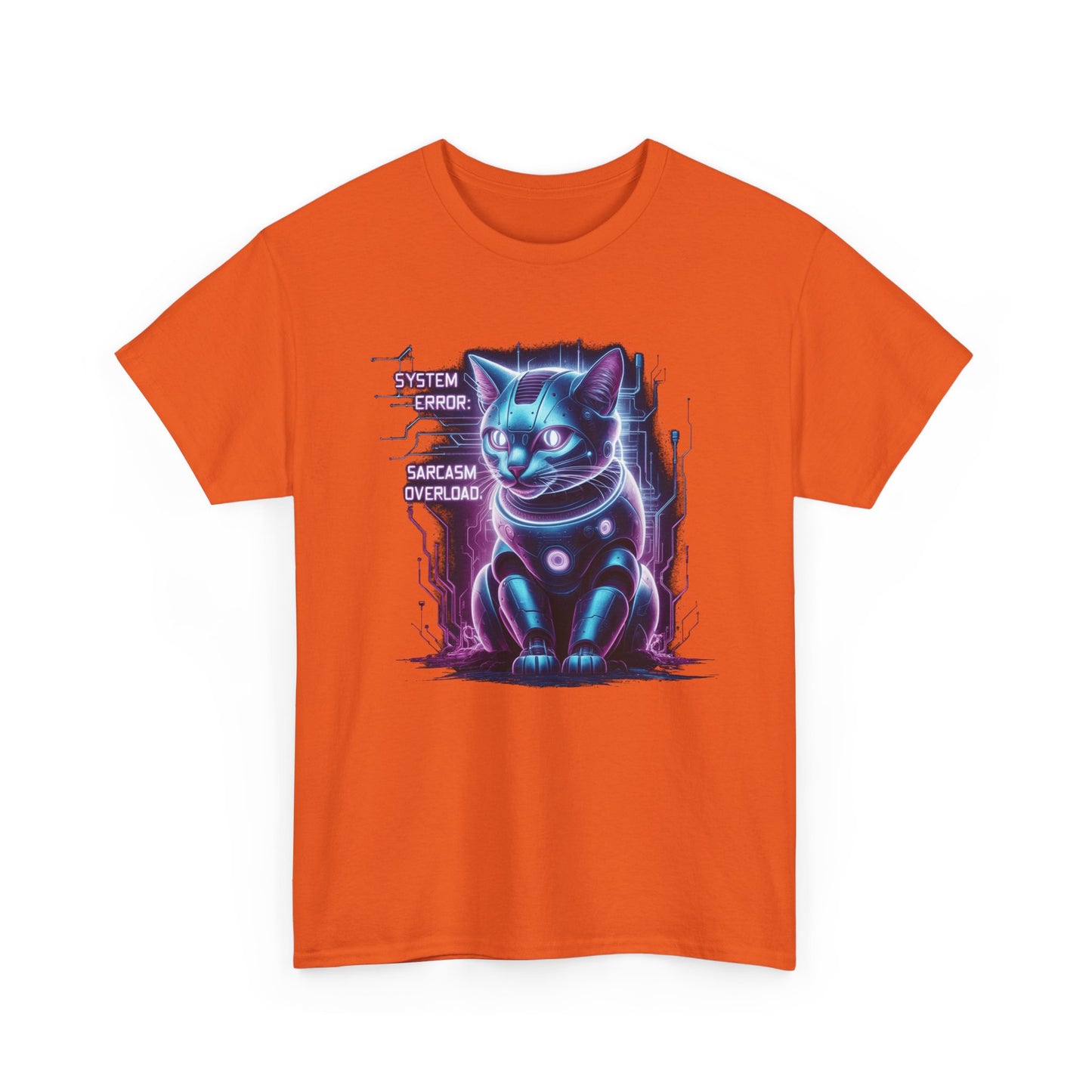 Neon Cyberpunk Lucky Cat T-Shirt — "Problem Solver, Sarcasm Overload"