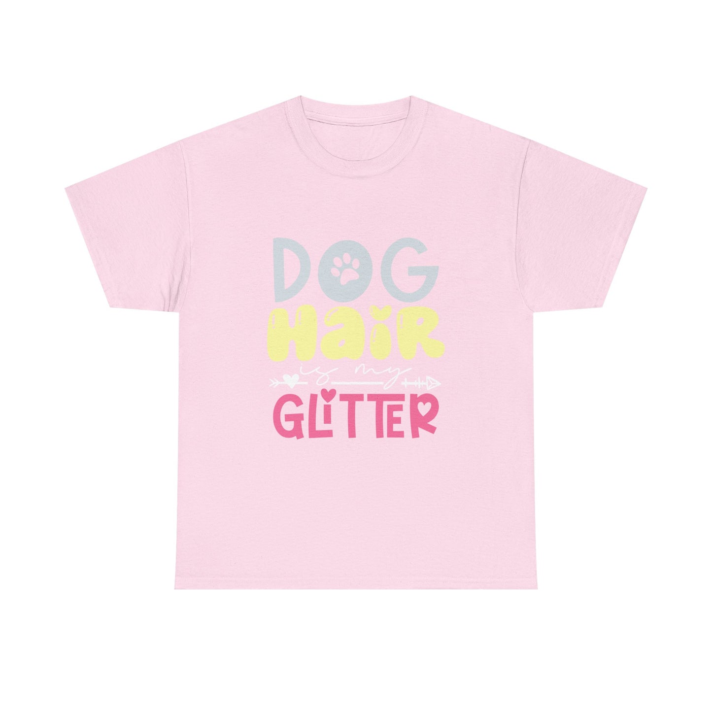 Dog Hair Glitter T-Shirt — Cute Paw Print Pet Lover Tee