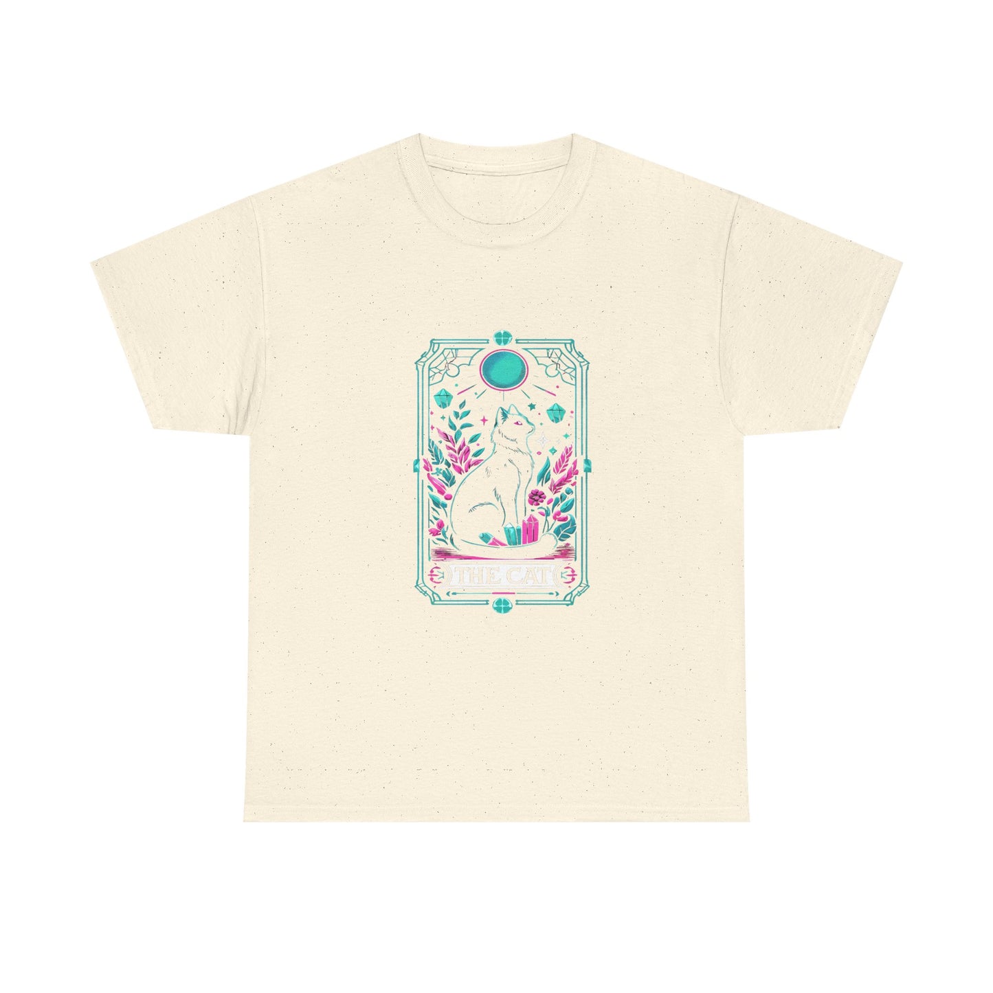 Cat Tarot T-Shirt — "The Cat" Mystical Black Tee