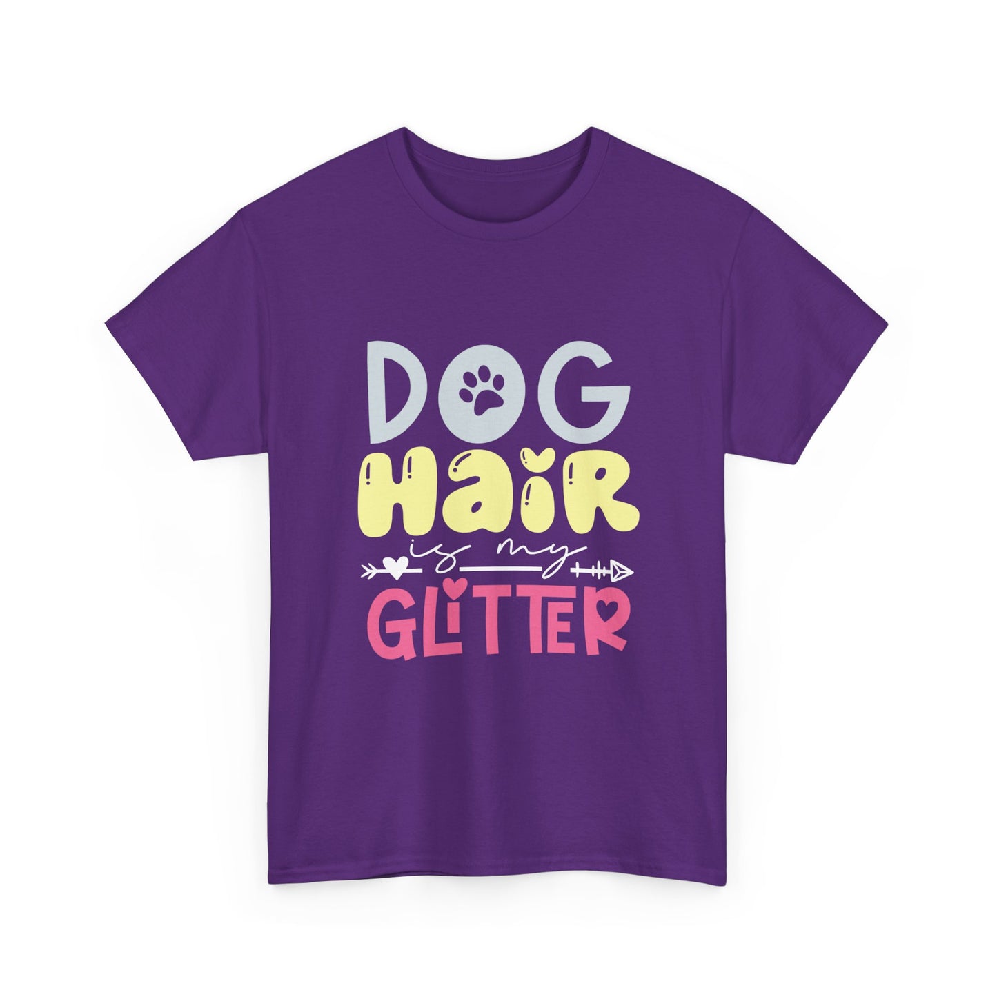 Dog Hair Glitter T-Shirt — Cute Paw Print Pet Lover Tee