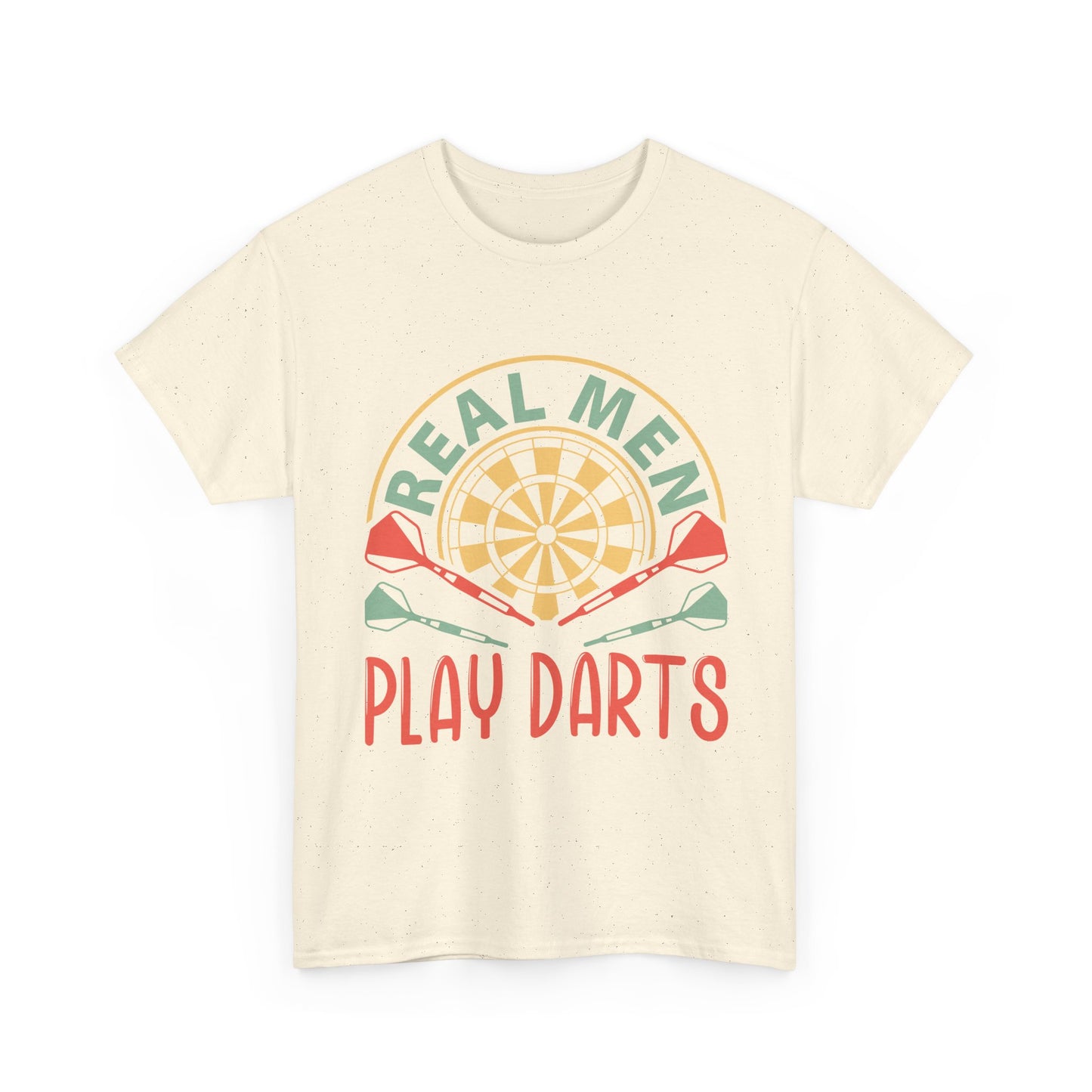 Darts T-Shirt — “Real Men Play Darts” Retro Dartboard Tee